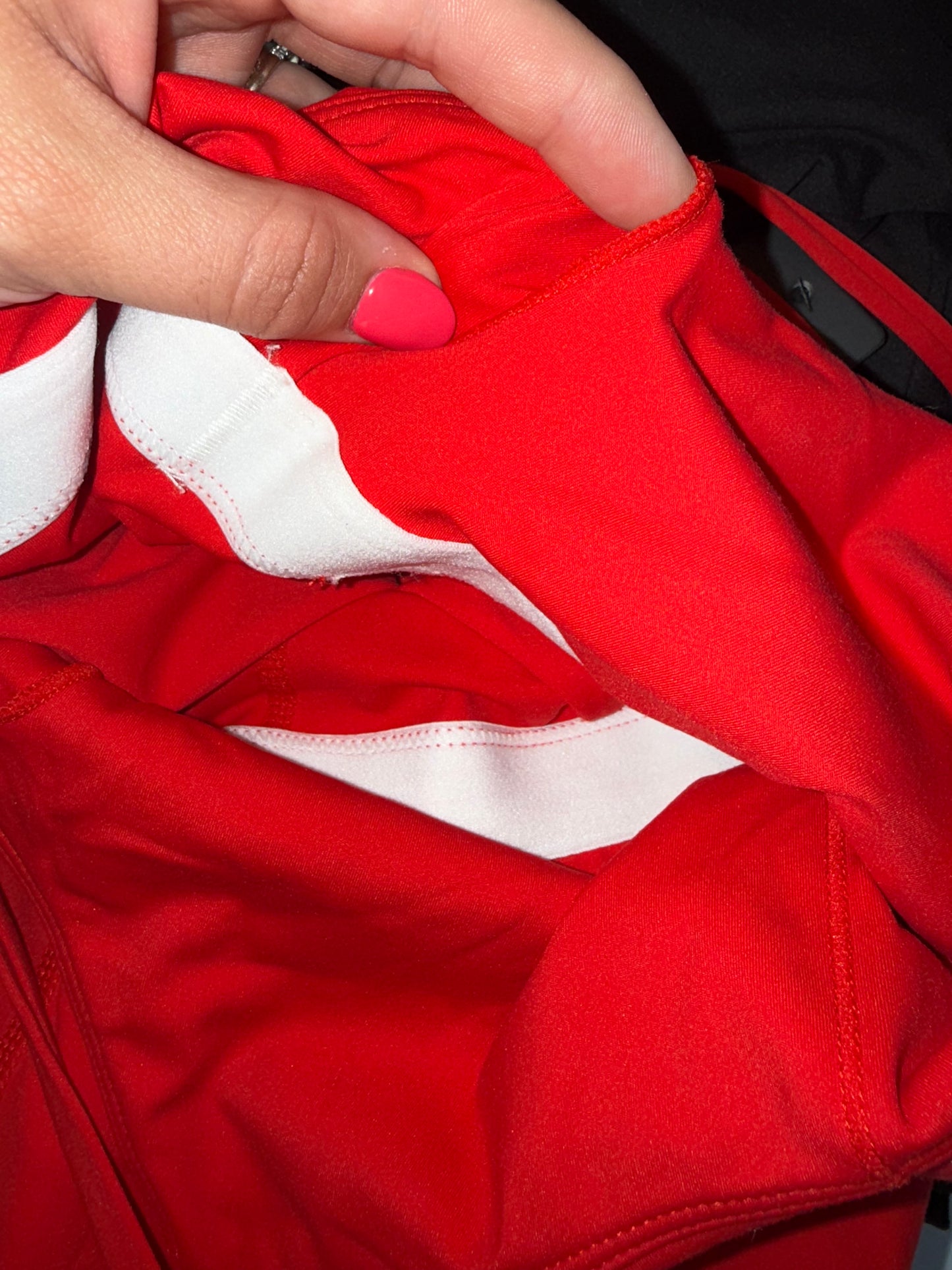 (XS) Red Midi Sporty Dress with Built in Spandex