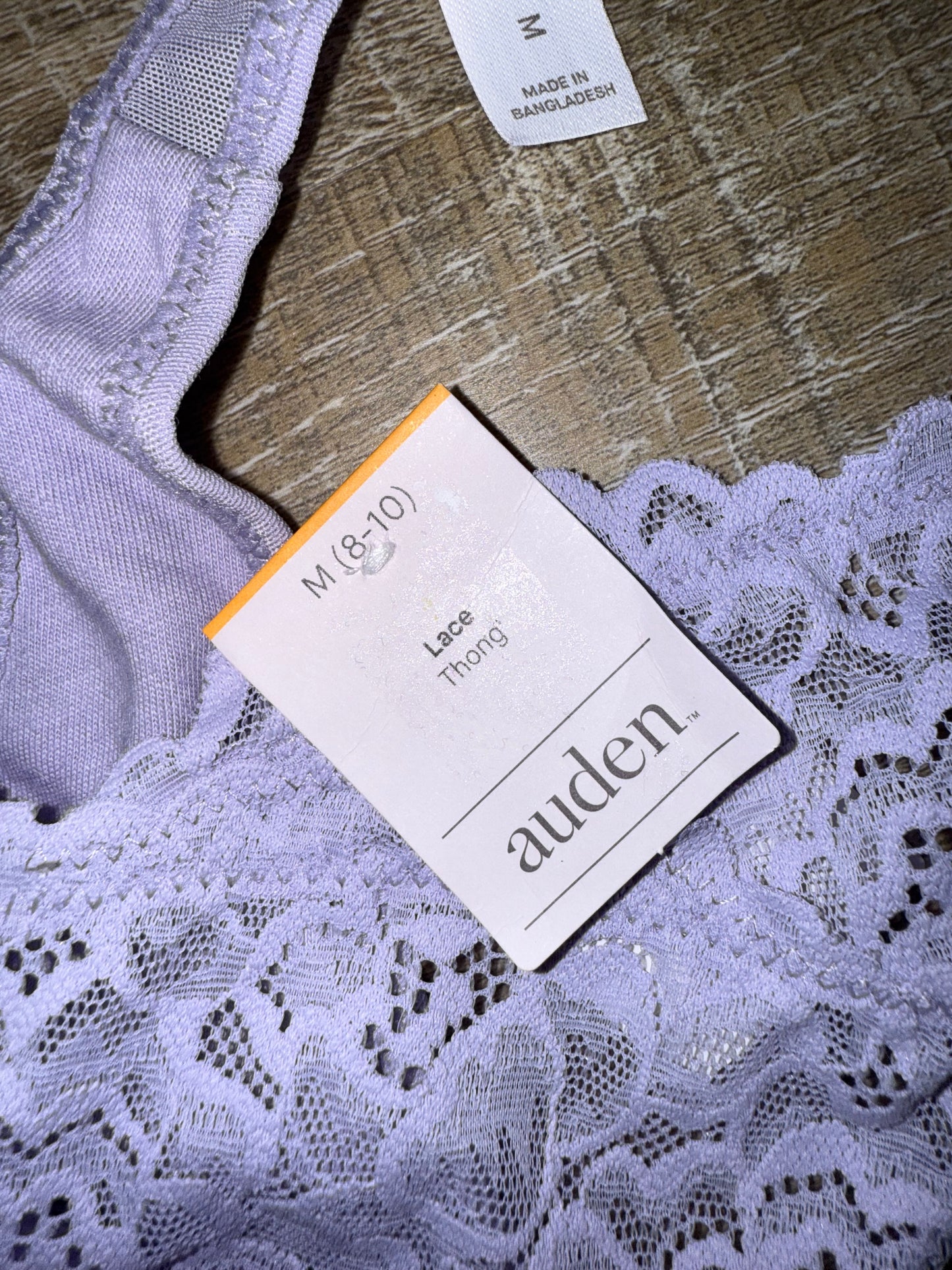 NWT Auden (Medium) Brand New Purple Lace Thong Style Undies