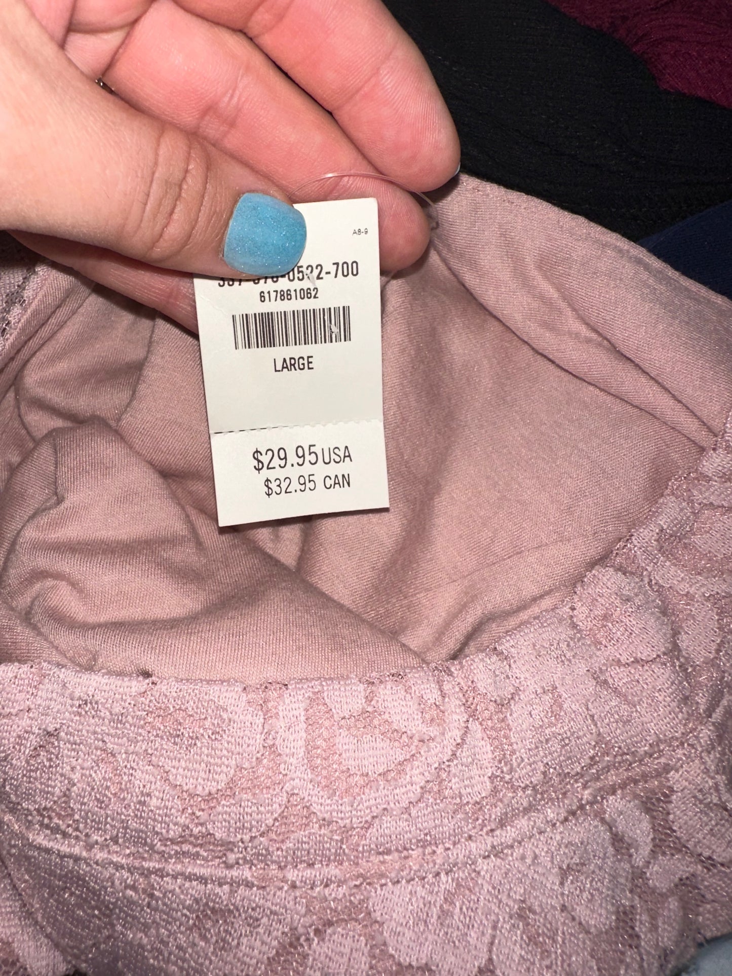 NWT Hollister (Large) Brand New Pink Lace High Neck Blouse