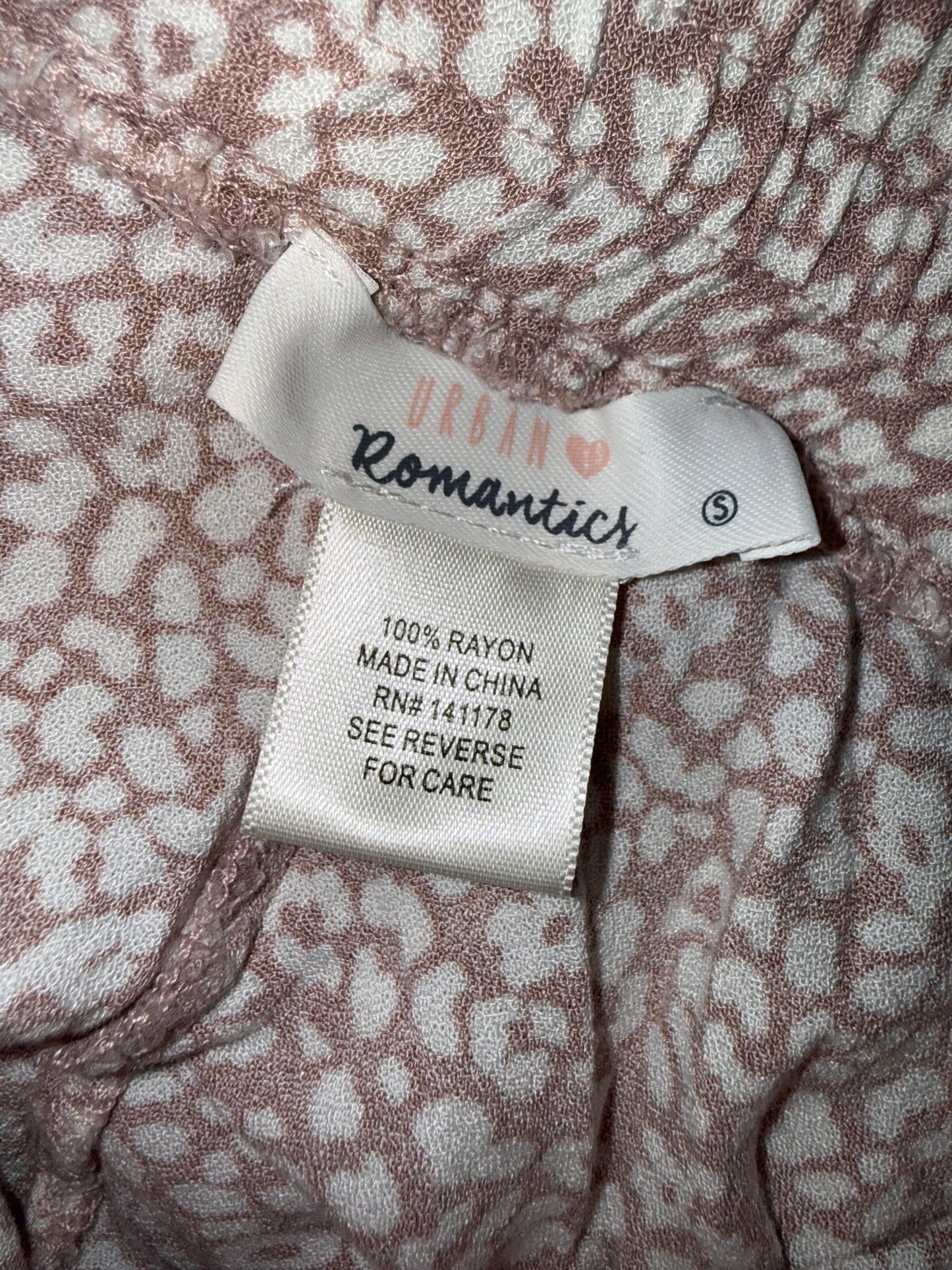 Urban Romantics (Small) Blush/White Cheetah Print Flowy Shorts