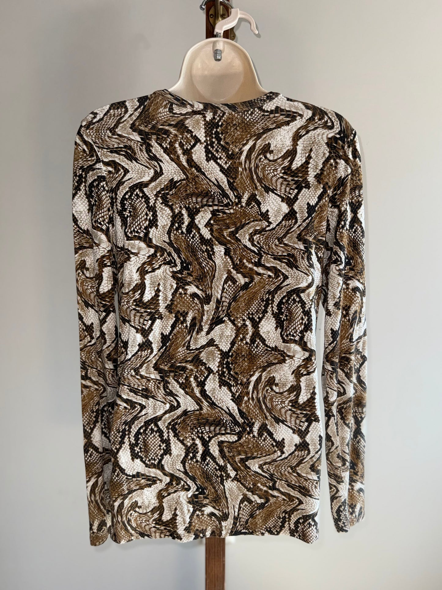 Michael Kors (Small) Brown Snake Scale Pattern Long Sleeve