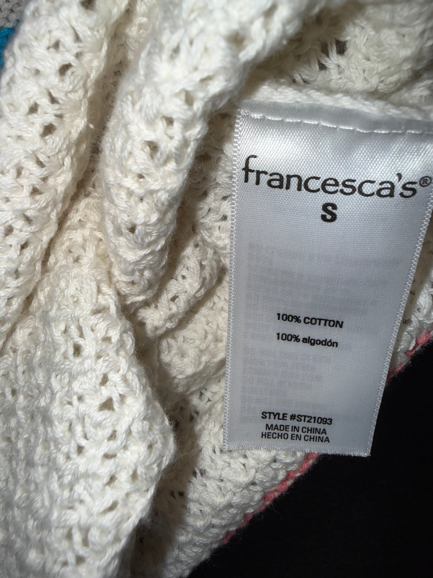 NWT Blue Rain by Francesca's (Small) Brand New Cream Crochet Cropped Tank