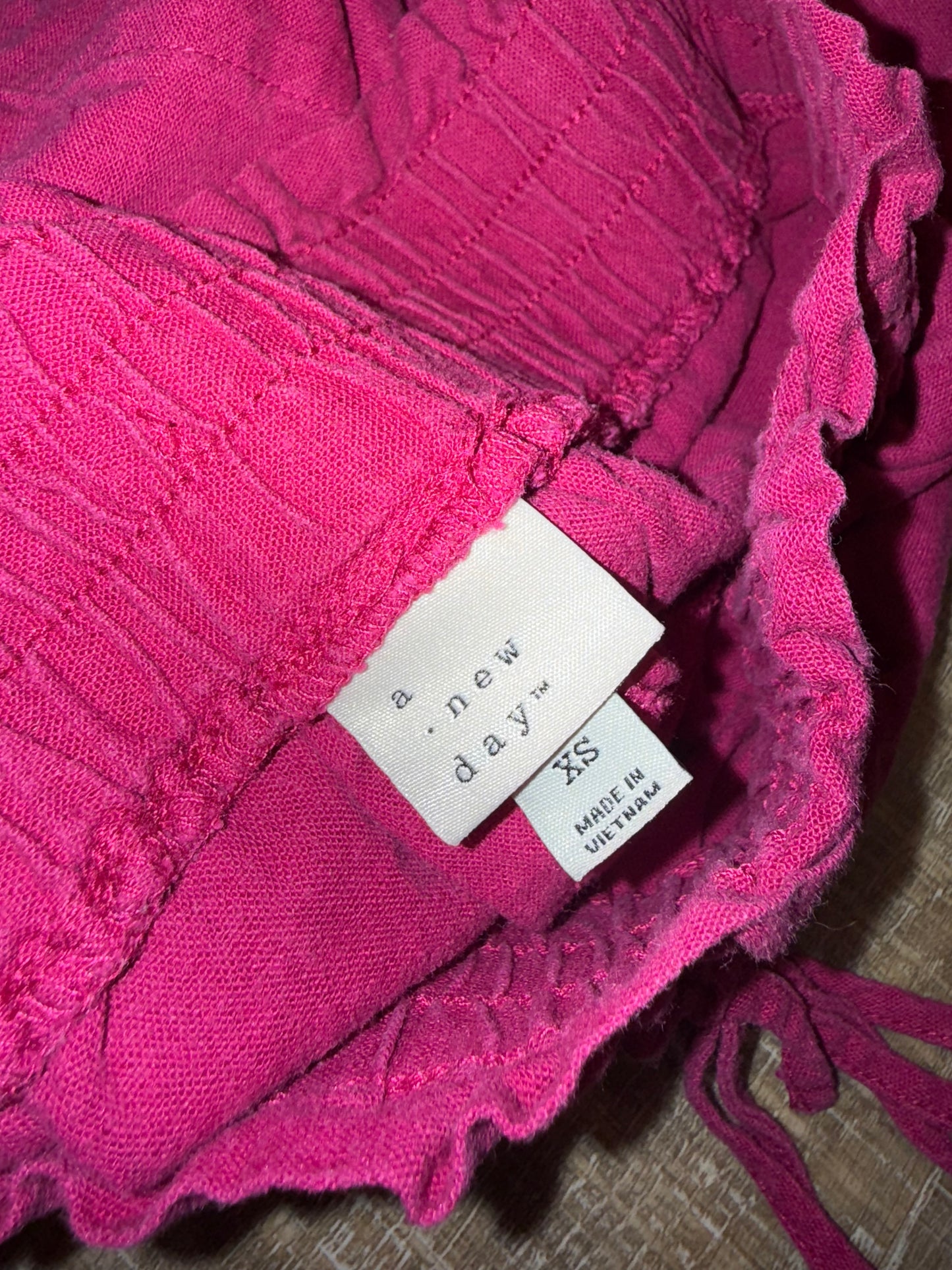 a new day (XS) Pink Drawstring Linen Shorts