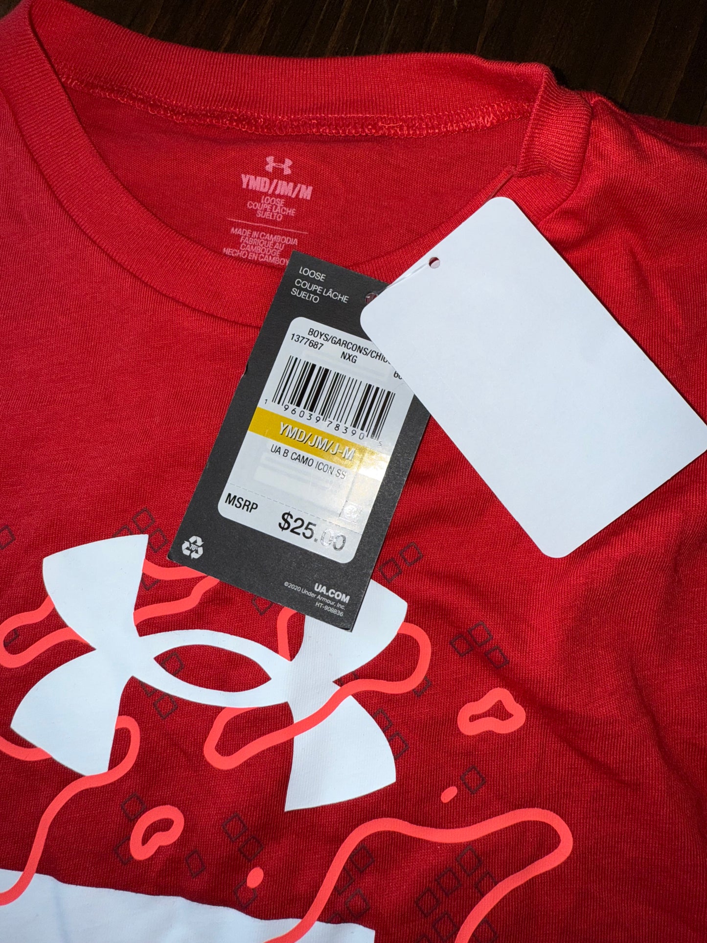 NWT Under Armour (Youth Medium) Brand New Red Loose Fit T-Shirt