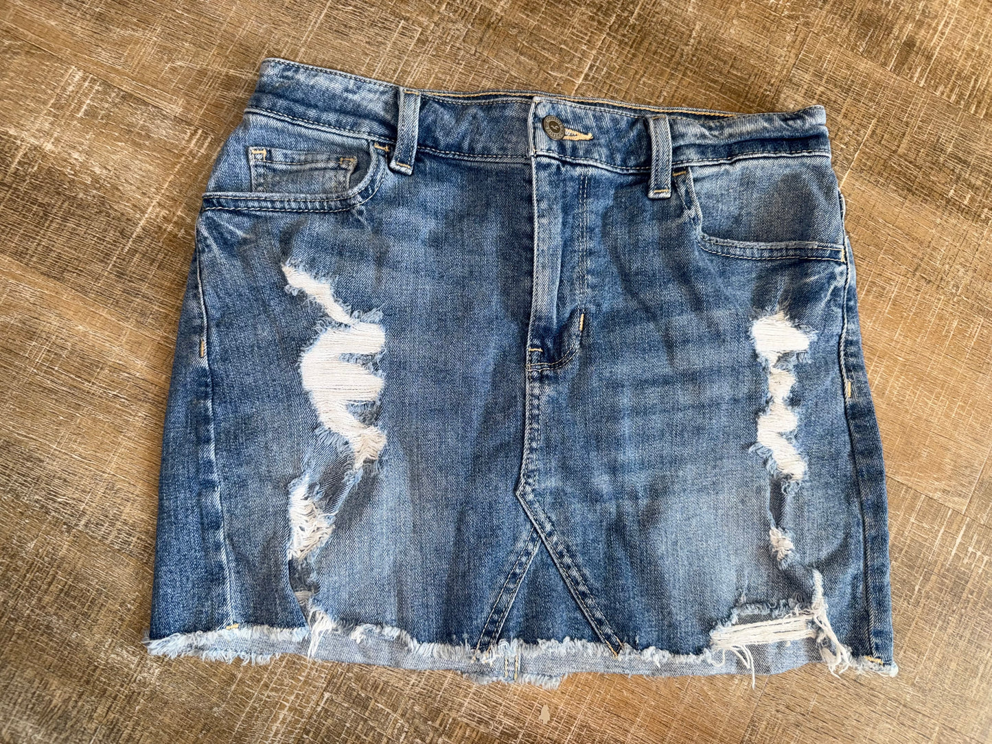 Hollister (5) High Rise Vintage Stretch Denim Blue Jean Skirt