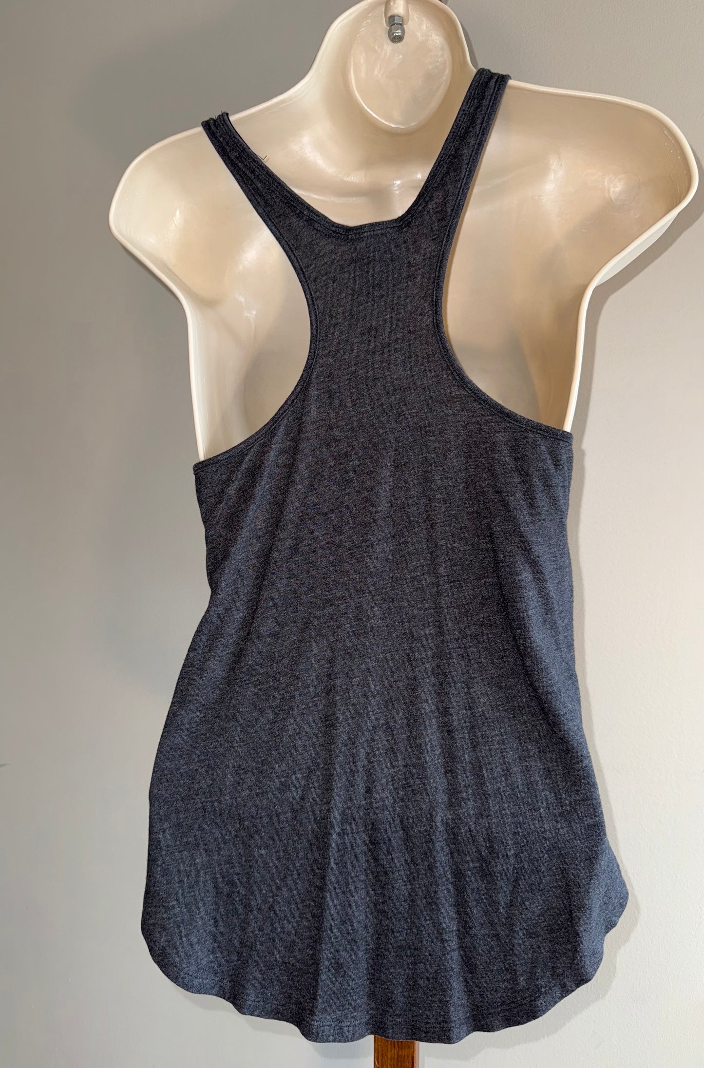 PINK Victoria's Secret (XS) Grey Tank Top with 'Just Keep Spinning' Front