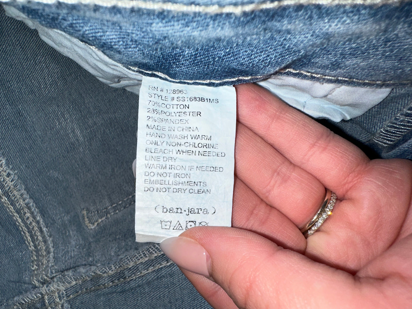 NWT ban jara (5) Brand New Jeweled Straight Leg Mid Rise Jeans