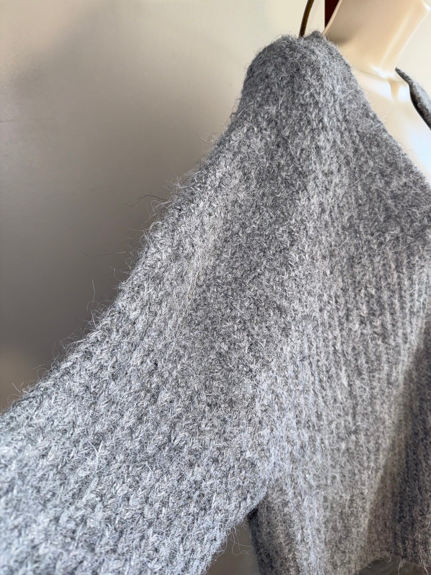 Arizona (Medium) Grey Knit Oversized Sweater Cardigan