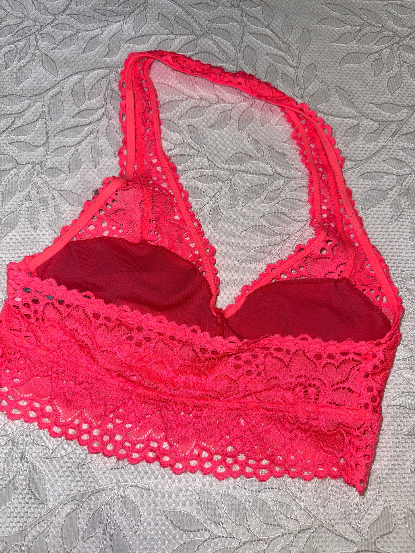 Aerie (Medium) Neon Pink Lace Bralette
