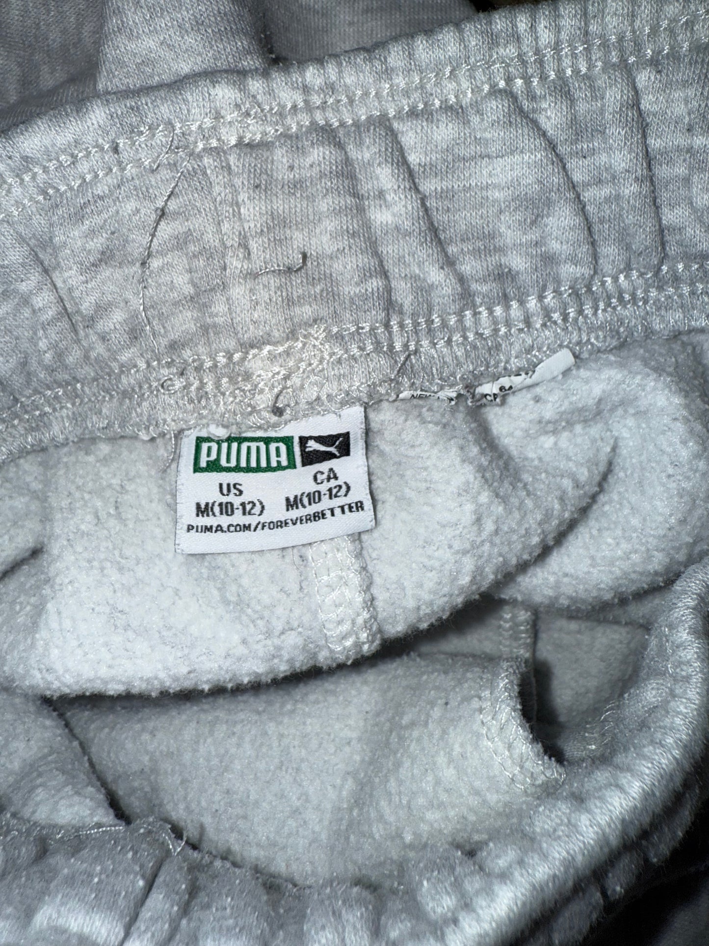 Puma (Kids Medium) Grey//Yellow Jogger Sweatpants