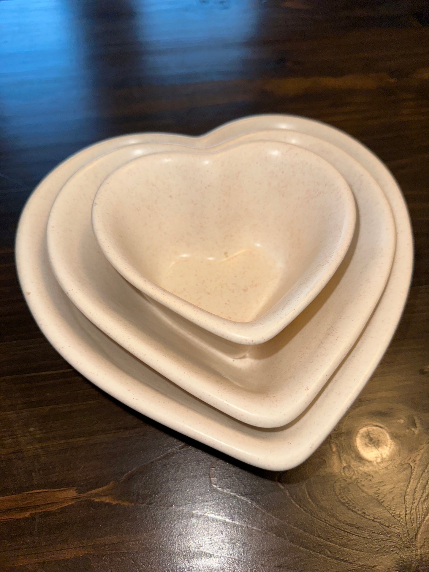 3 Piece Stoneware Heart Dishes
