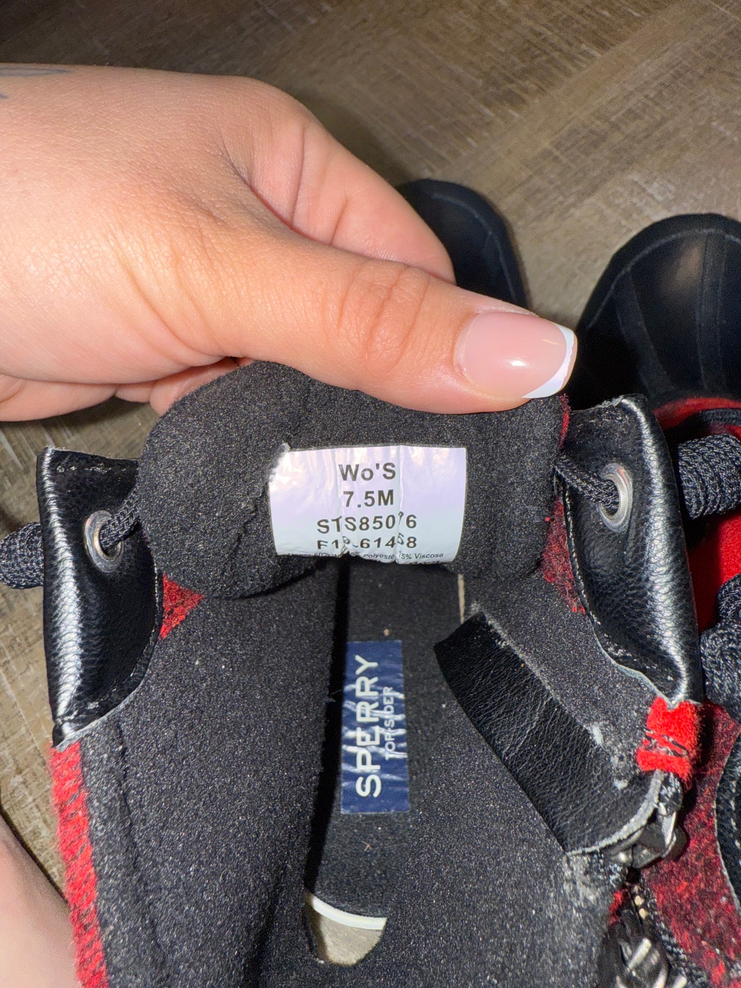 Sperry (7.5) Red Plaid Winter Ankle Boots