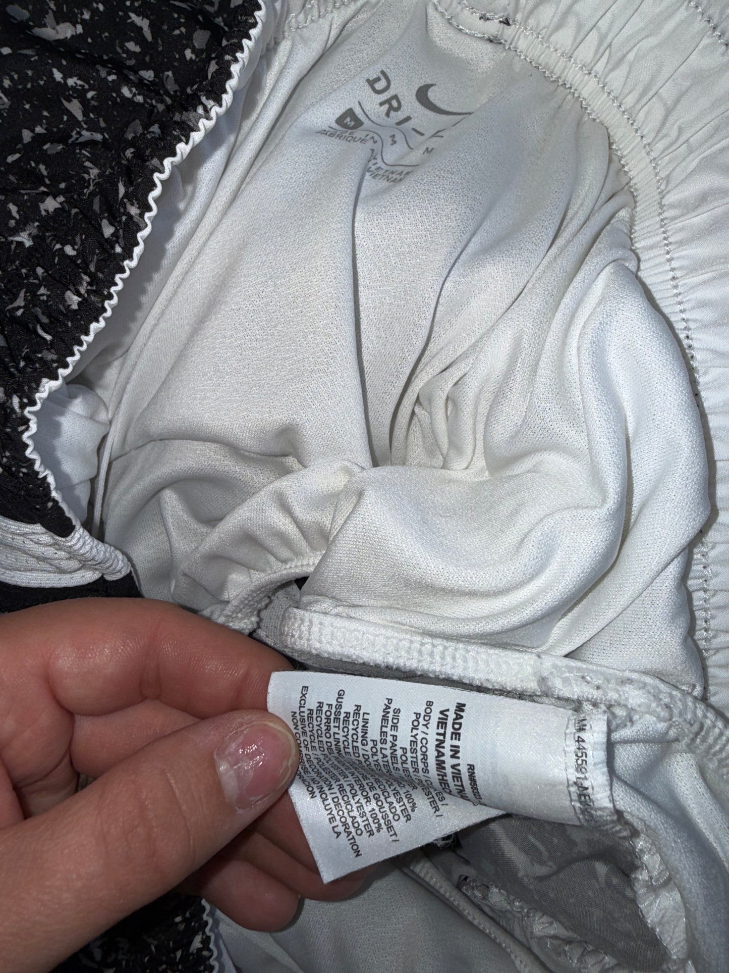 Nike (Medium) Black & White Pattern Dri Fit Sporty Shorts