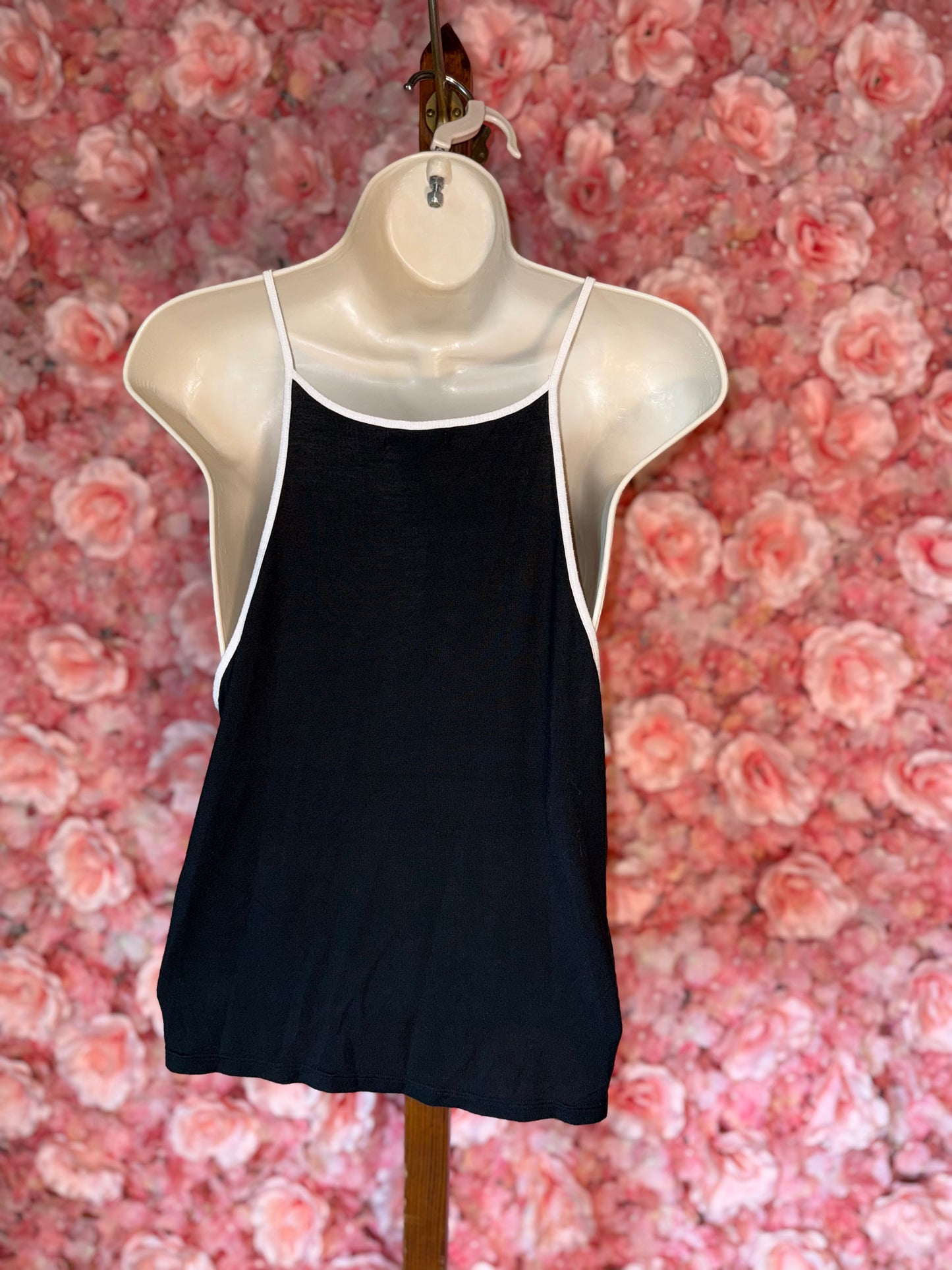 PINK VS (L) Black and White SUPER SOFT 'Love Pink' Cropped Tank Top
