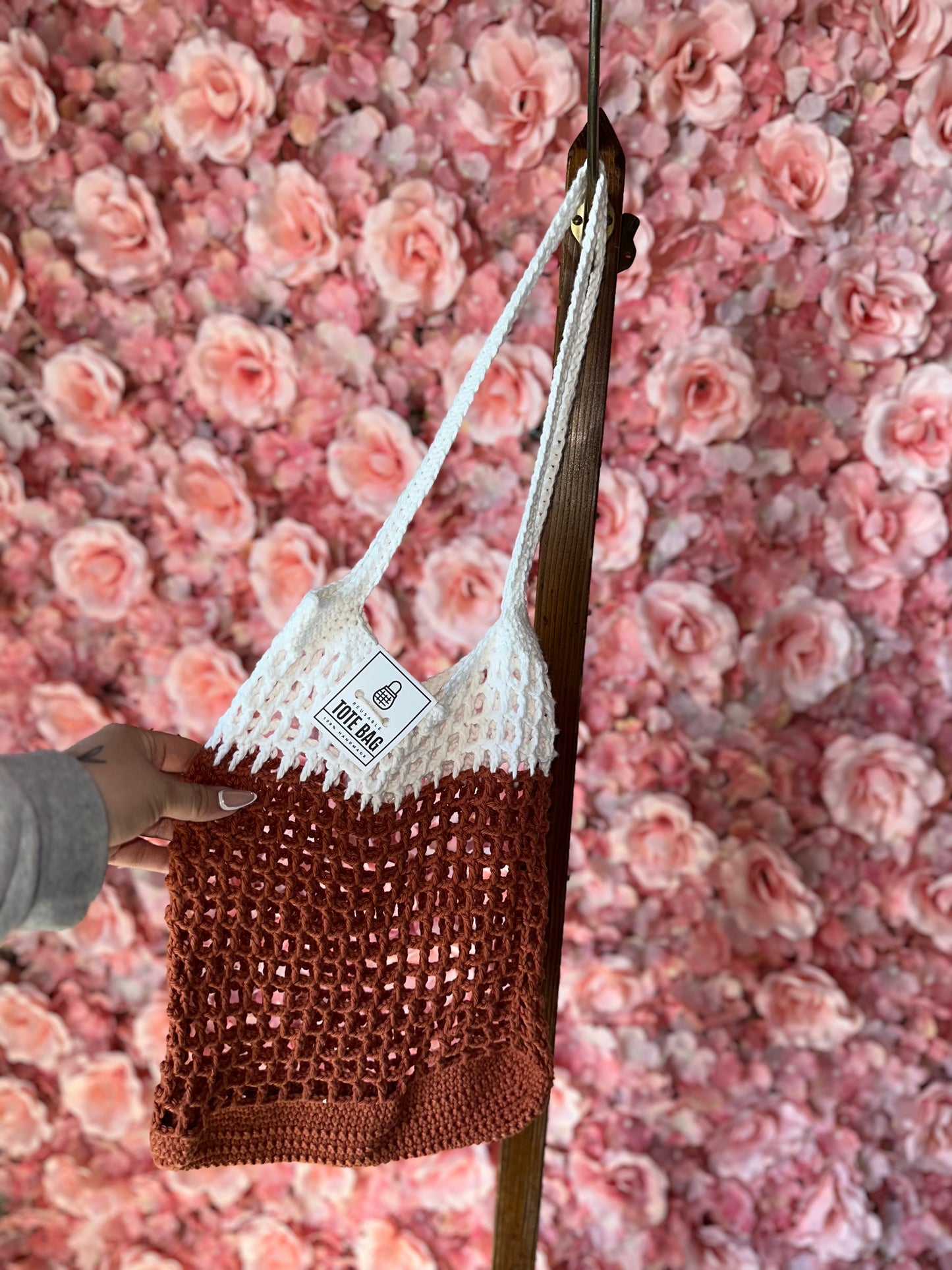 Handmade Crochet Farmers Market Tote Bag