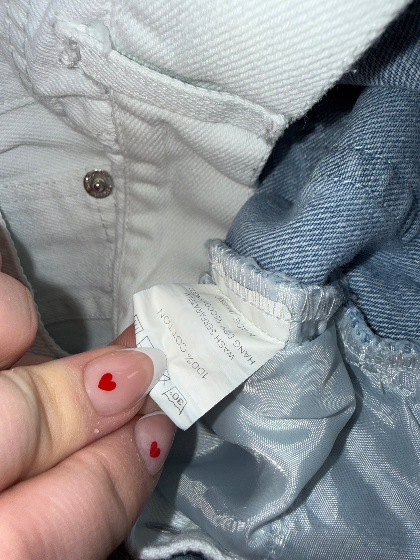 SHEKOU (Small) Blue and White Two Toned Denim Jeans