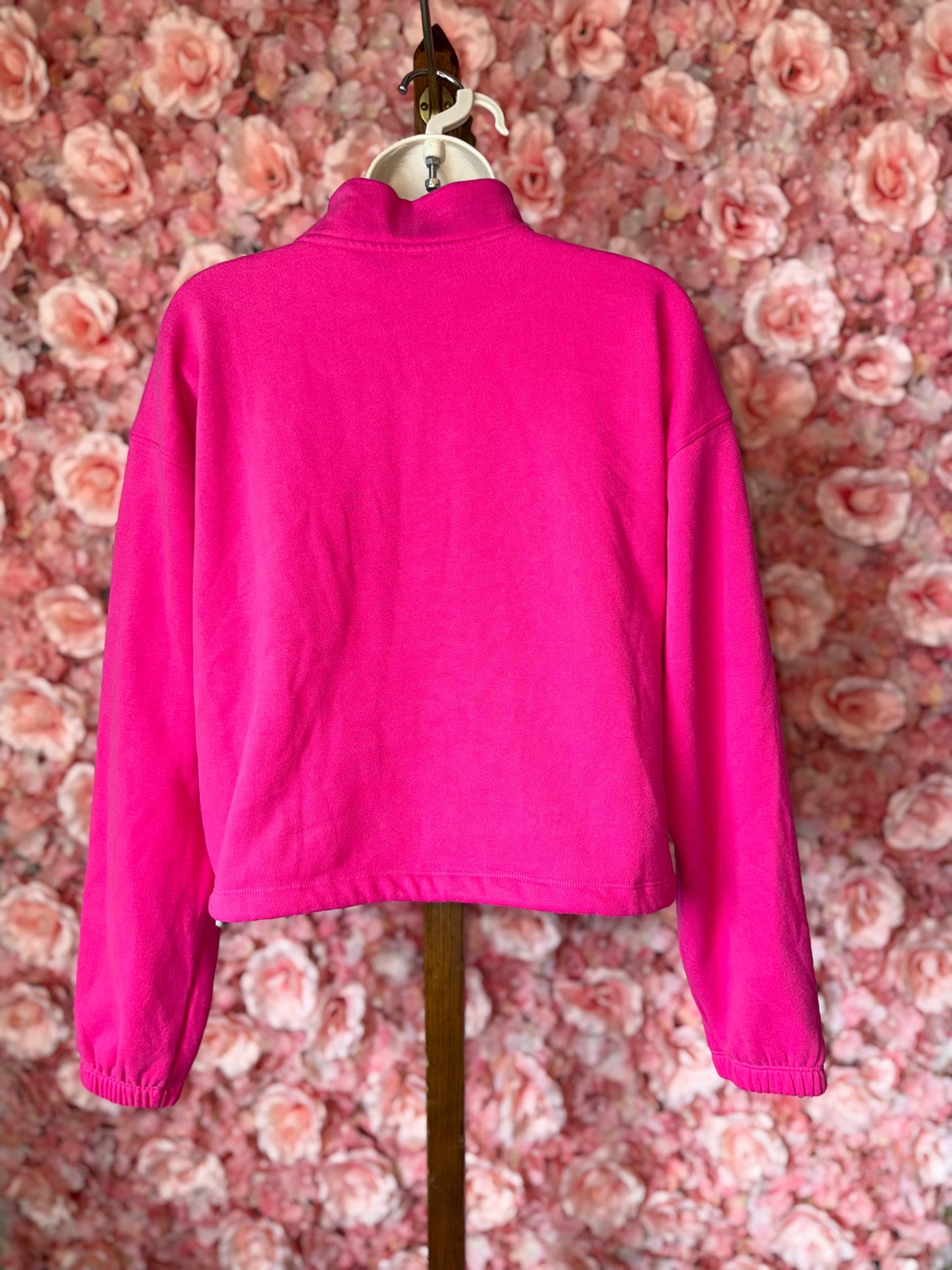 Calvin Klein Performance (Large) Hot Pink Cropped 3/4 Zip Sweatshirt