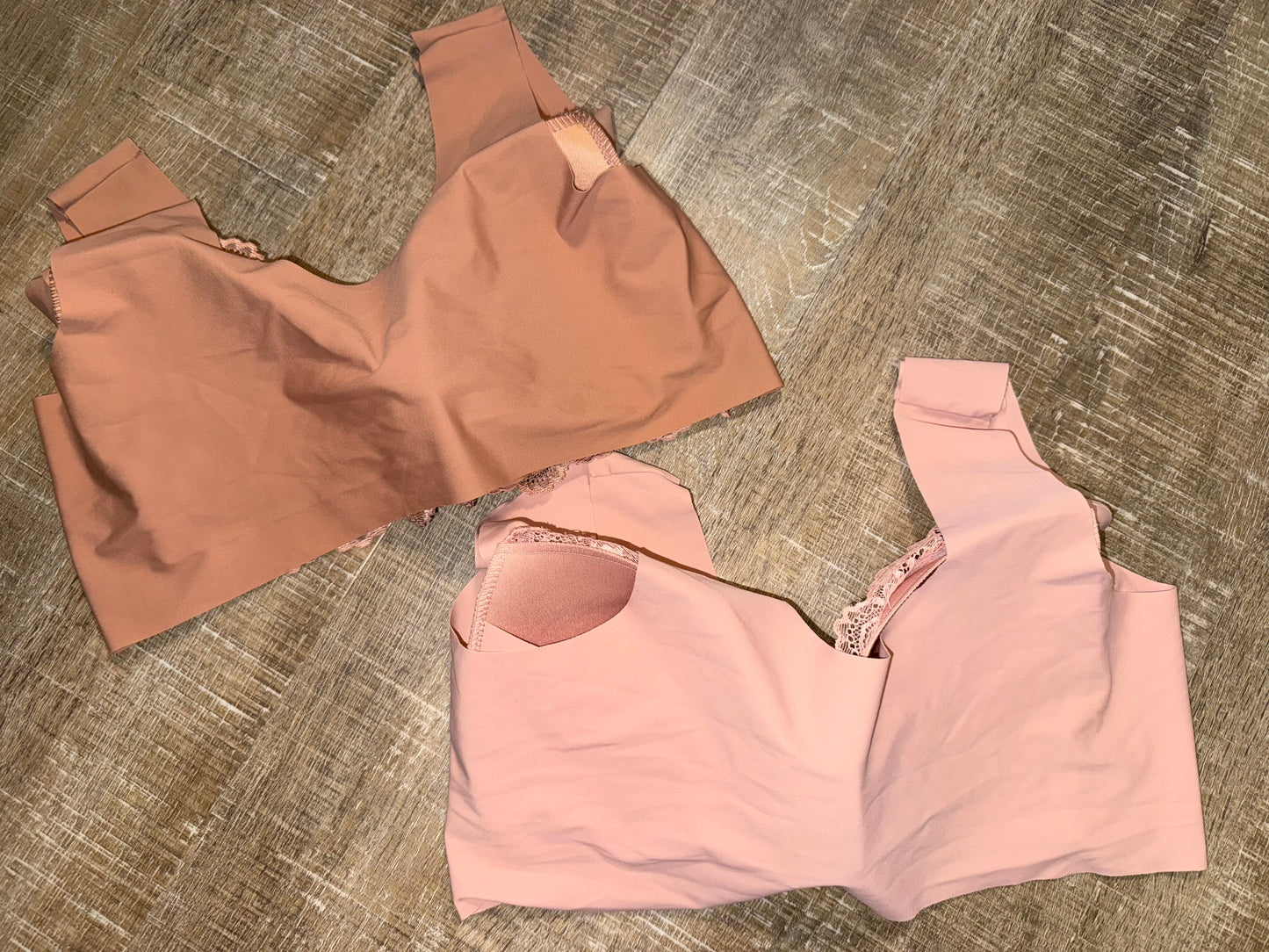 SET of 2 (XL) Smooth Soft Bras with Lace Cups