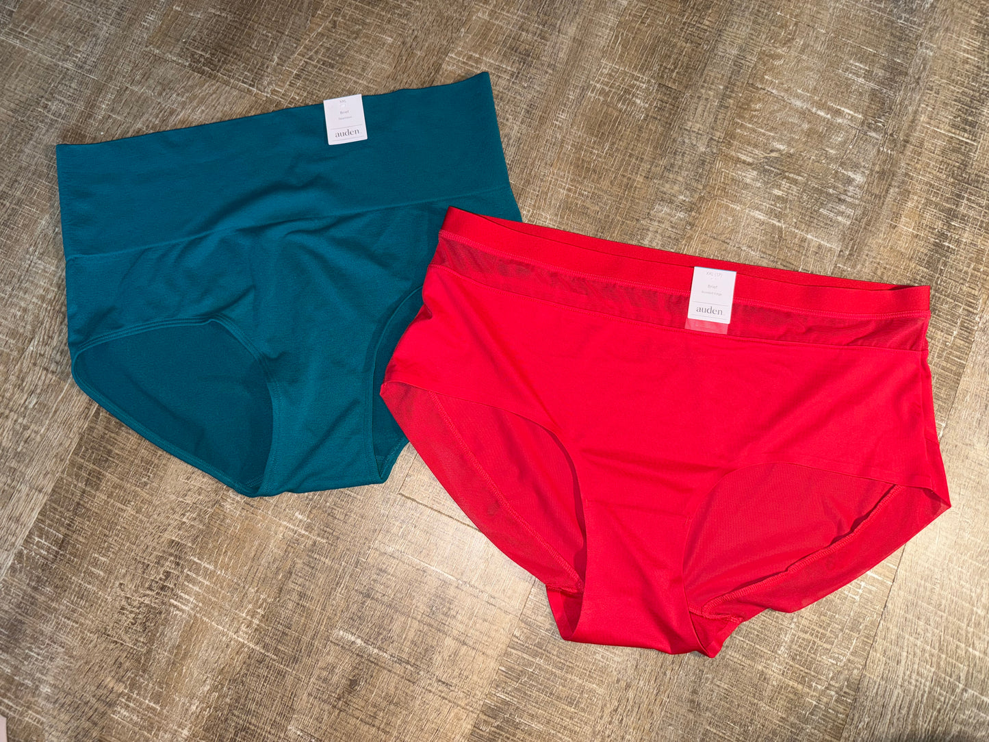 NWT Auden (XXL) Brand New 2 Pairs of Blue and Red Brief Underwear Set