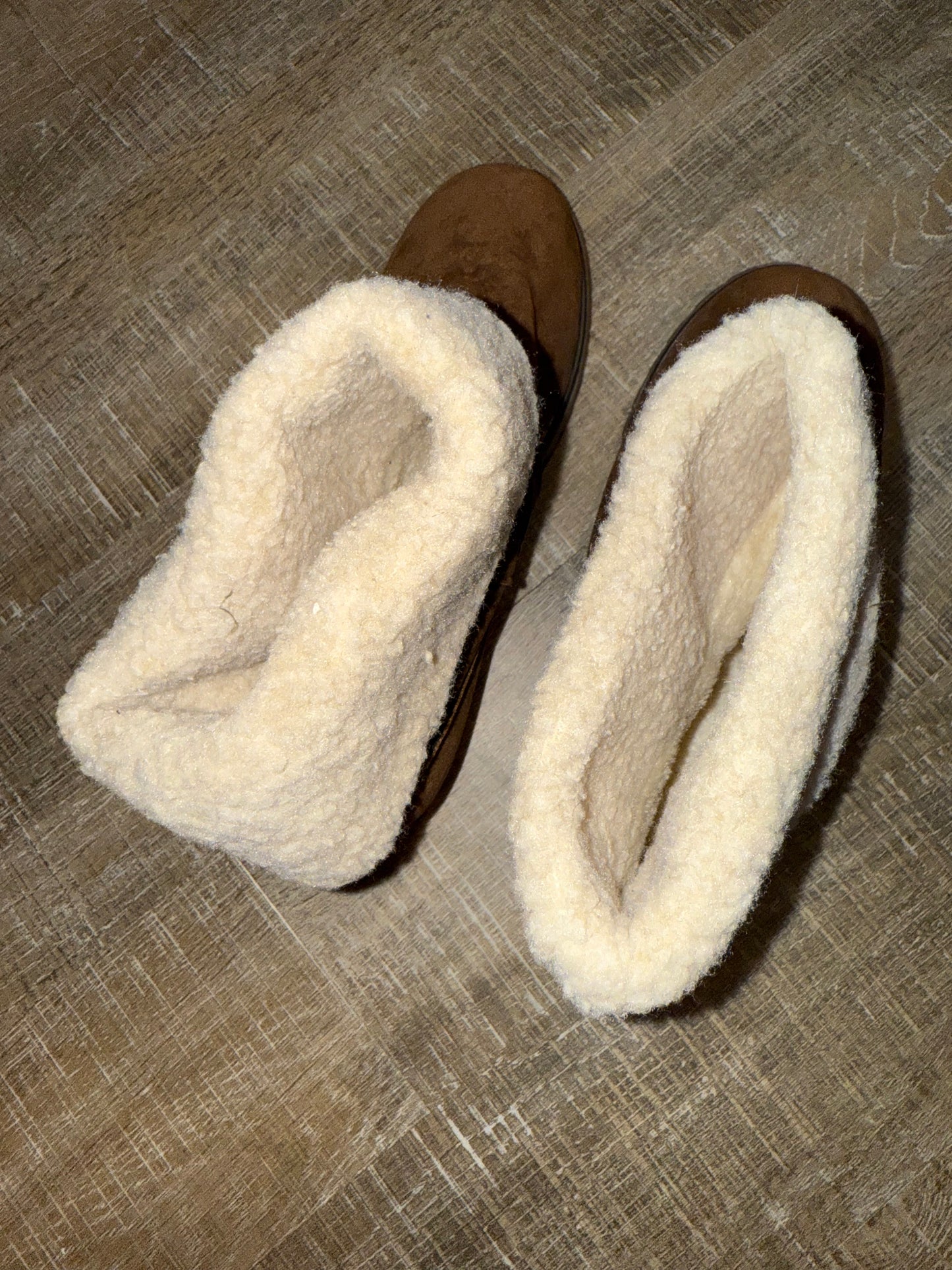(40) Brown Ankle Boots with Sherpa Top Trim