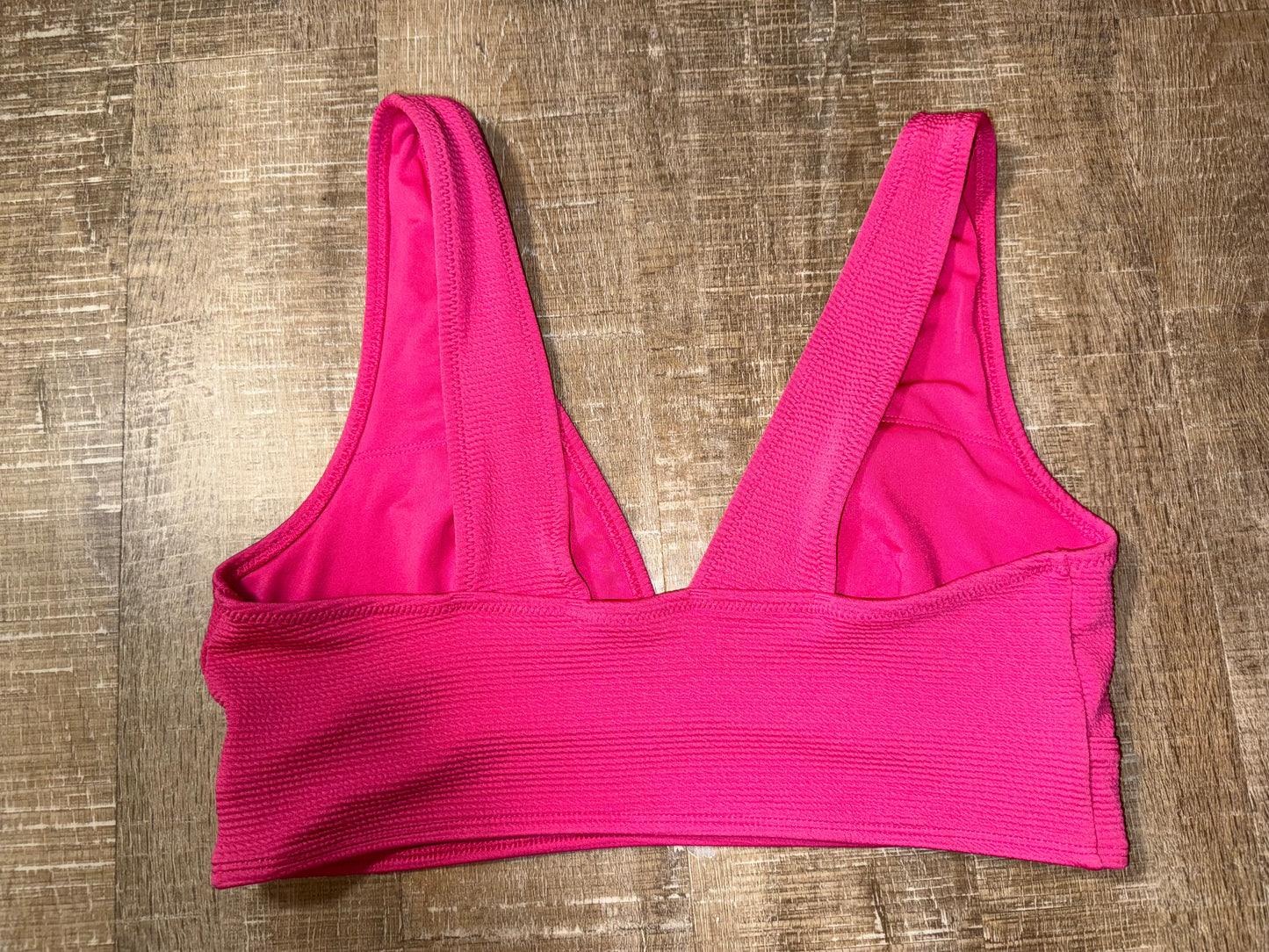 Old Navy (XL) Hot Pink Waffle Knit Swim Bikini Top