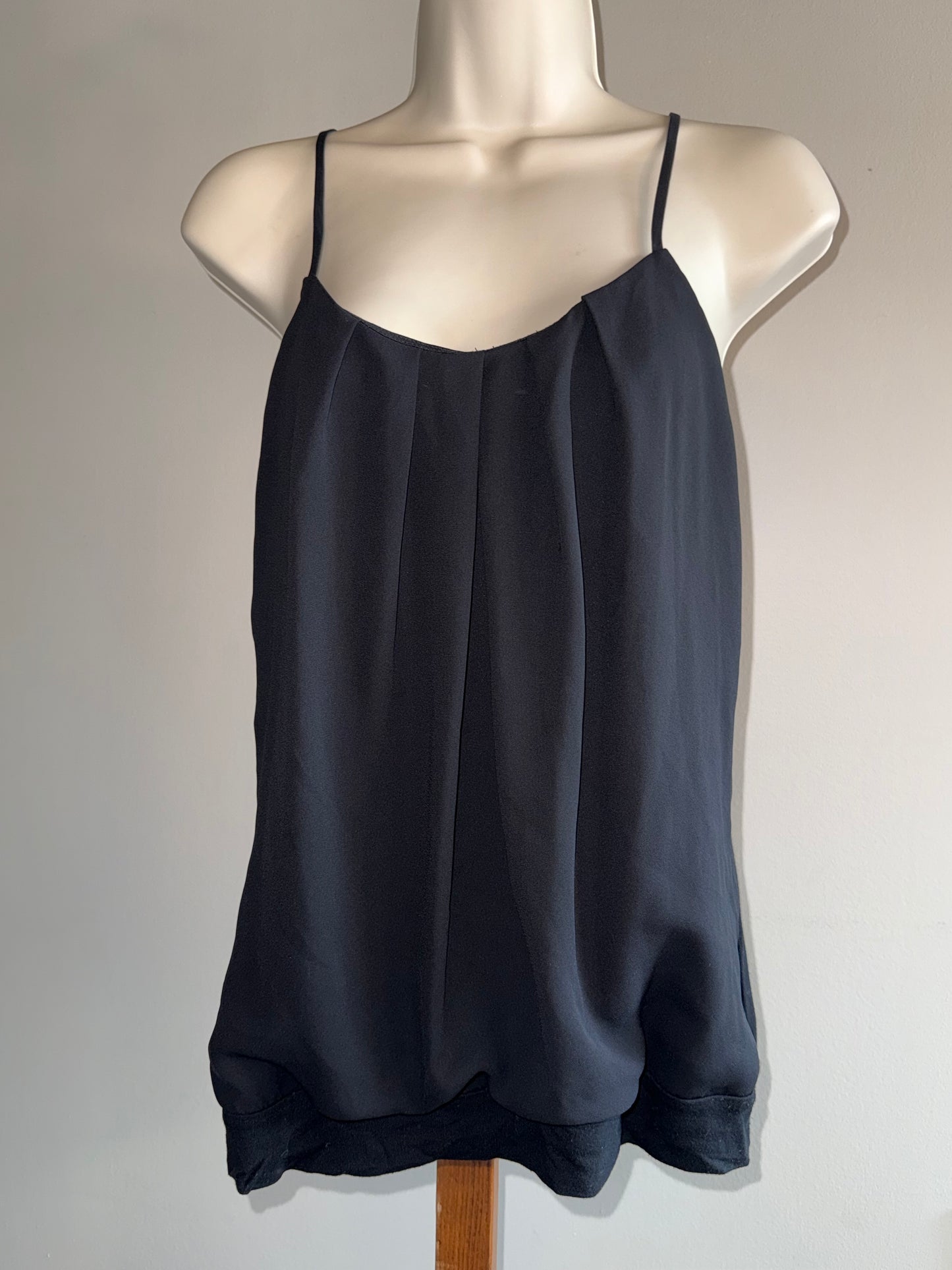 Express (Medium) Black Tank Top with Pleated Front