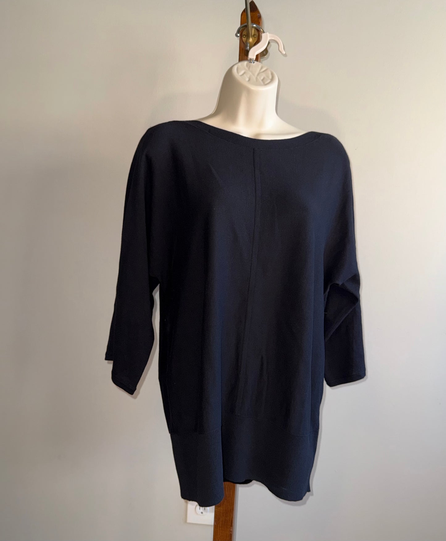 NWT Talbots (Medium) Brand New Black 3/4 Sleeve Knit Blouse