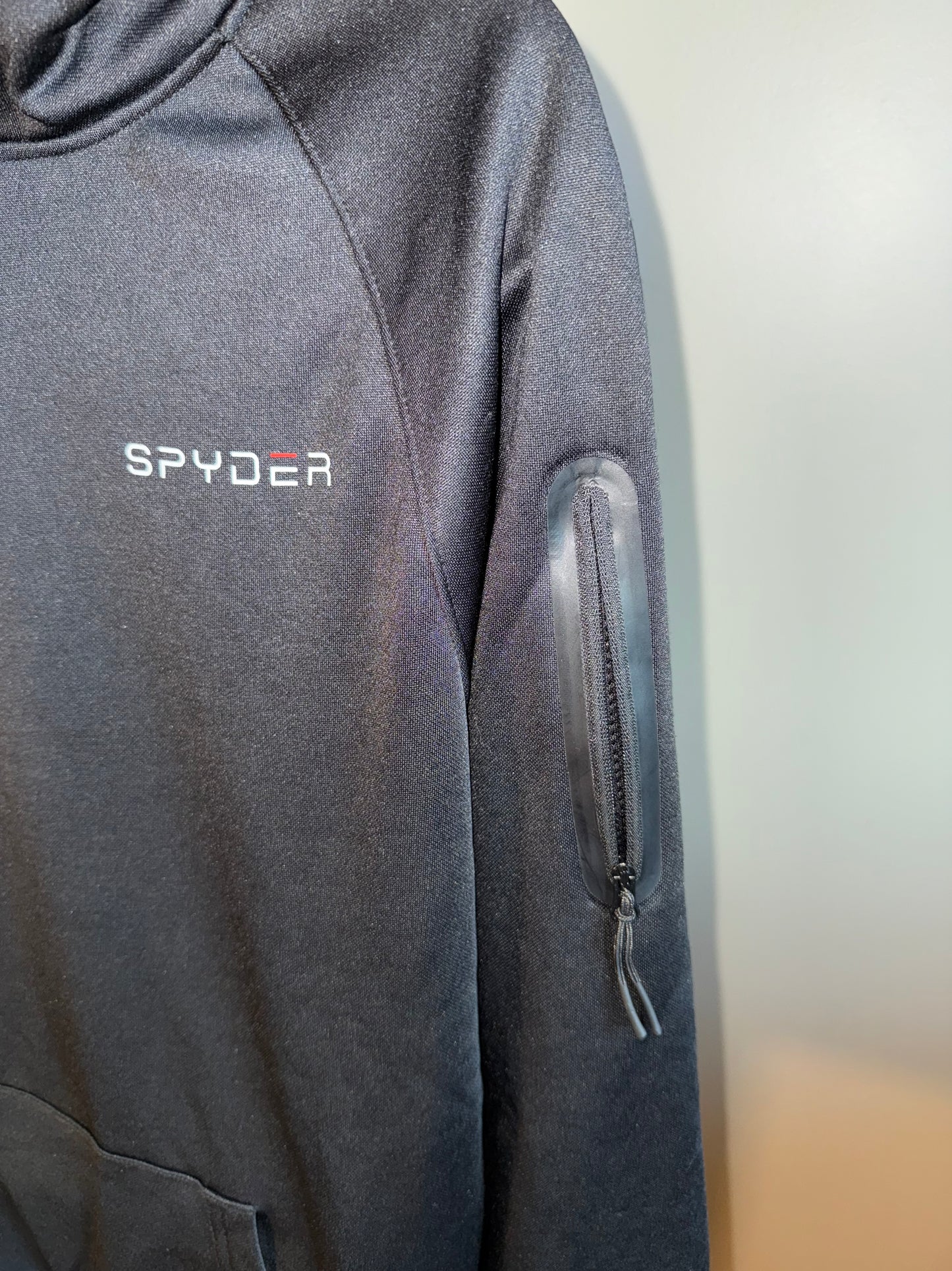 NWT Spyder (Small) Brand New Black Hoodie with Zipped Pocket on Sleeve