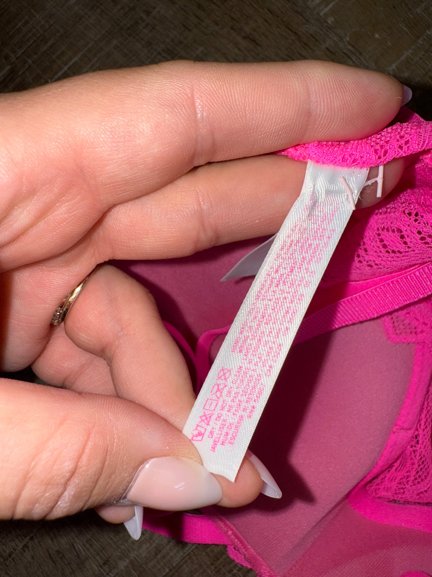 PINK VS (Small) Hot Pink Lace Bralette