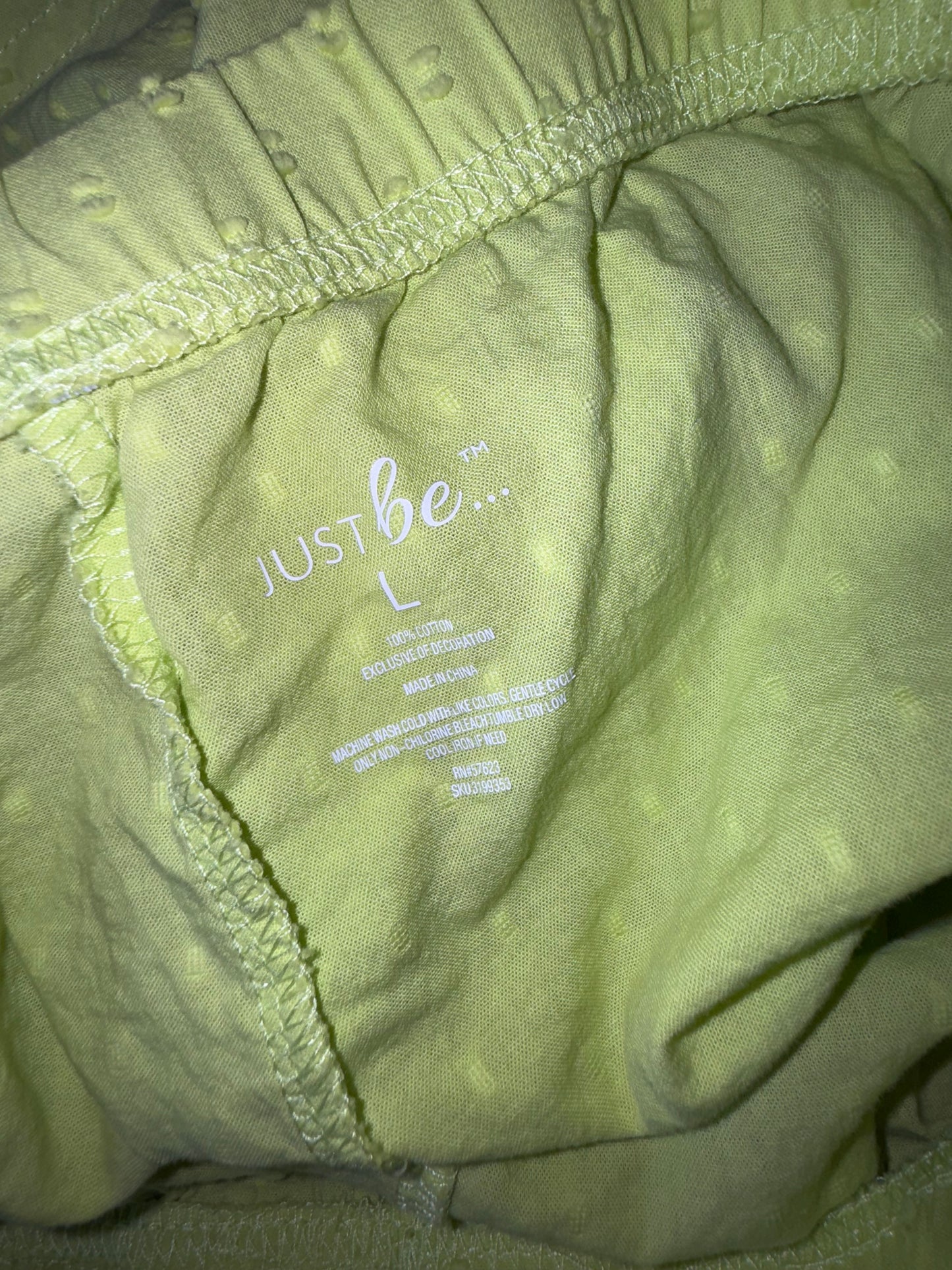 Just Be (Large) Green Lounge Shorts