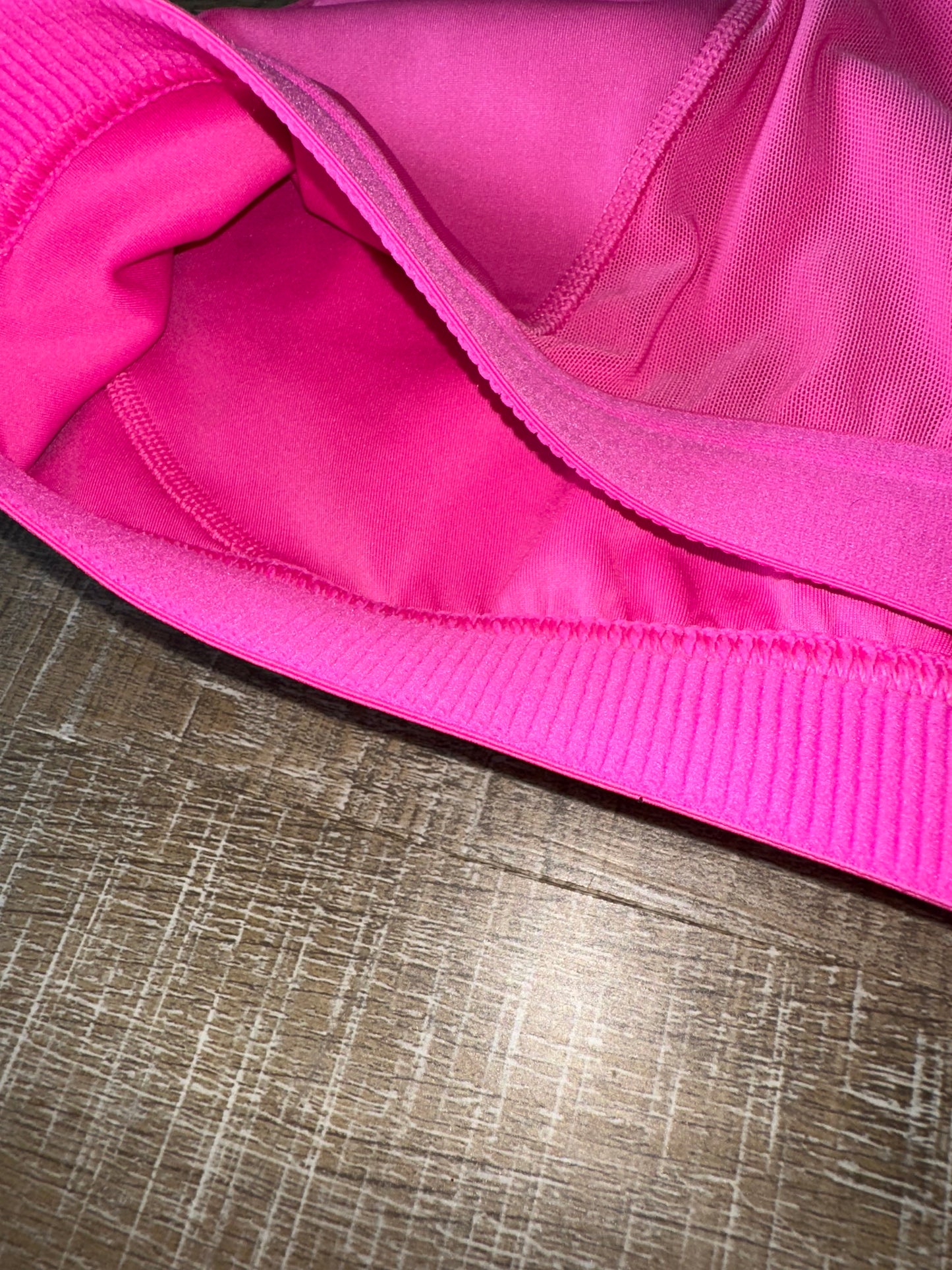 adidas (Plus Size) Hot Pink Sports Bra with Orange Logo