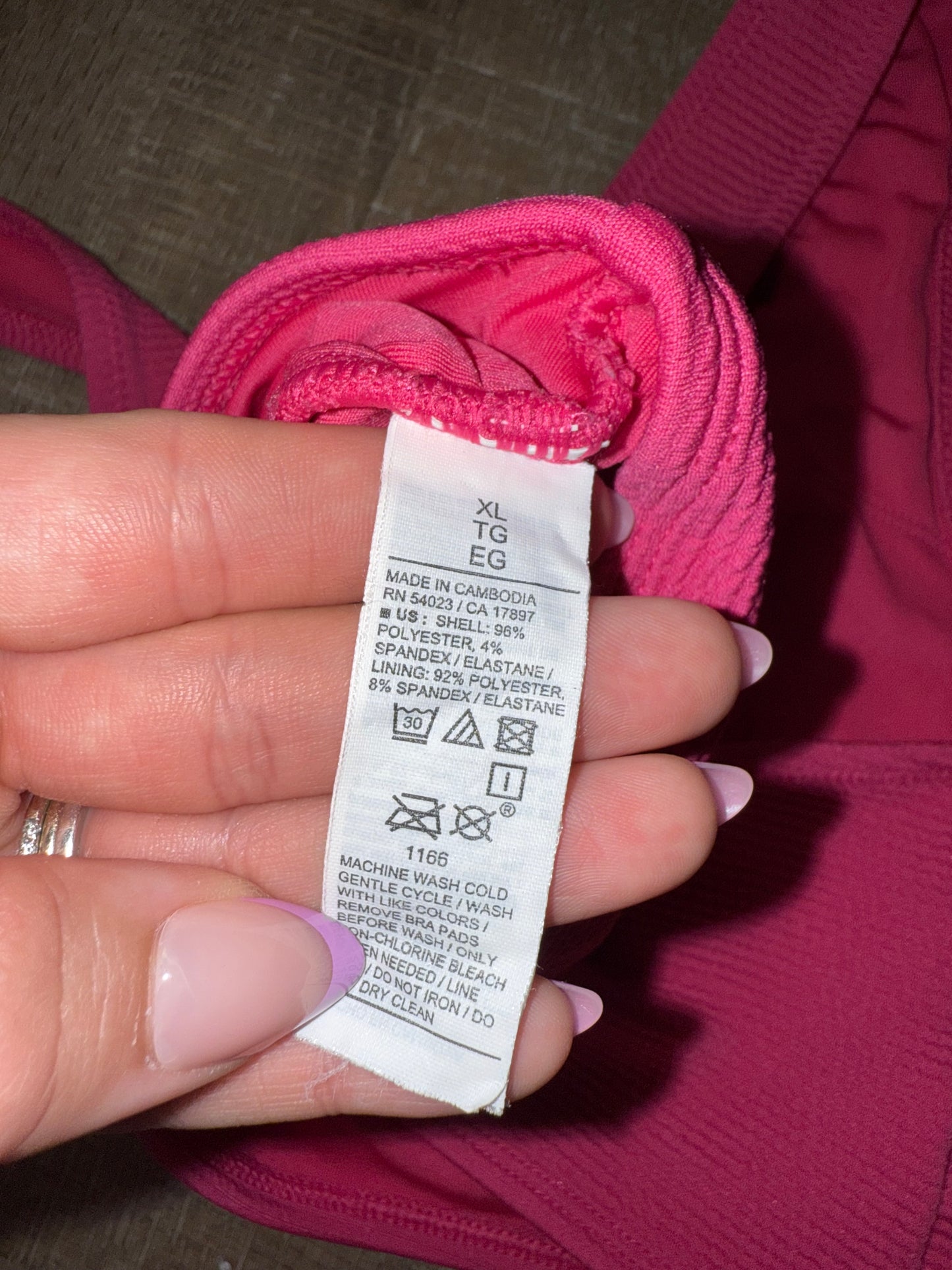 Old Navy (XL) Hot Pink Waffle Knit Swim Bikini Top