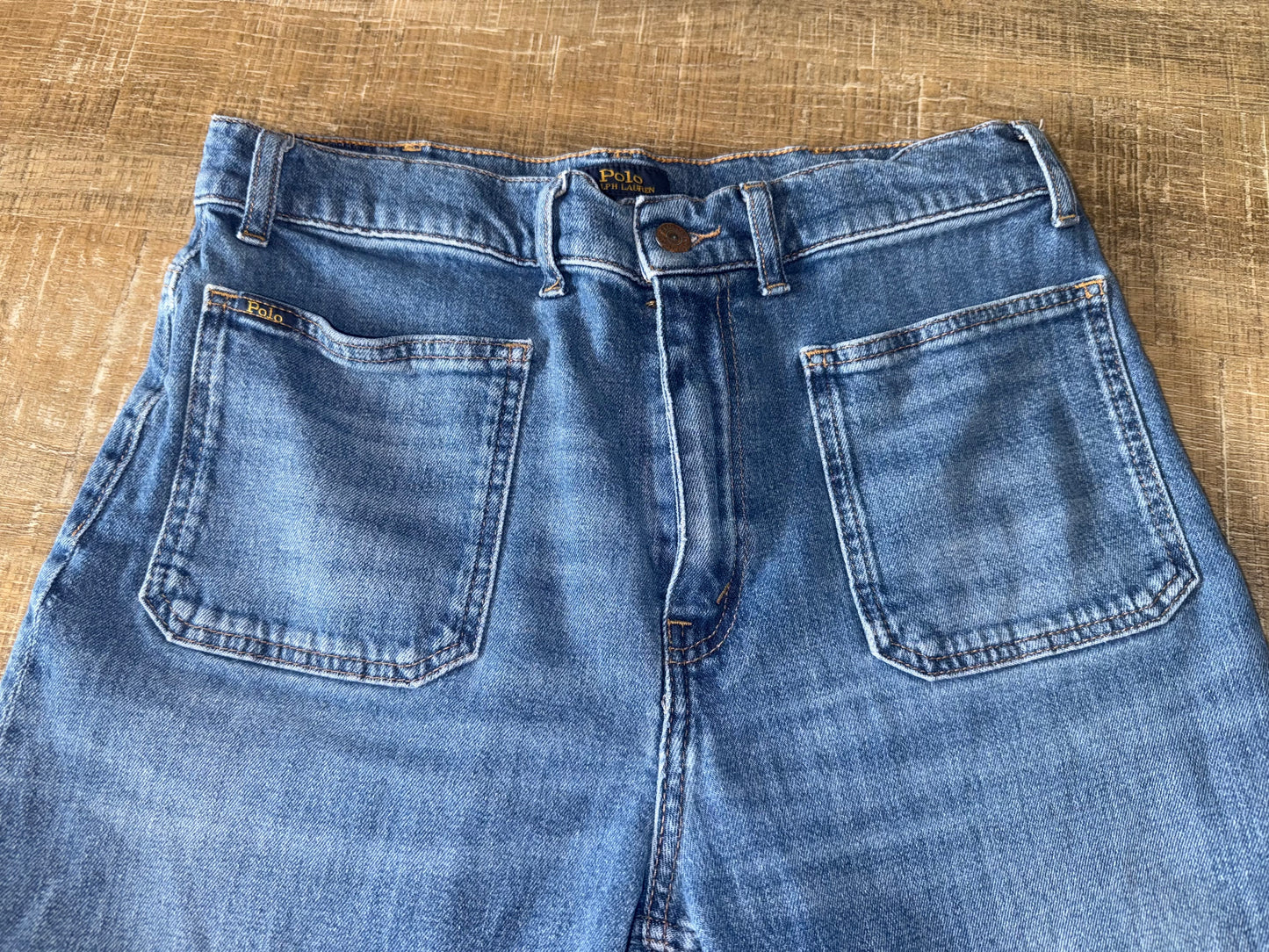 Polo Ralph Lauren (30R) Denim Bootcut Jeans with Frayed Bottom Hem