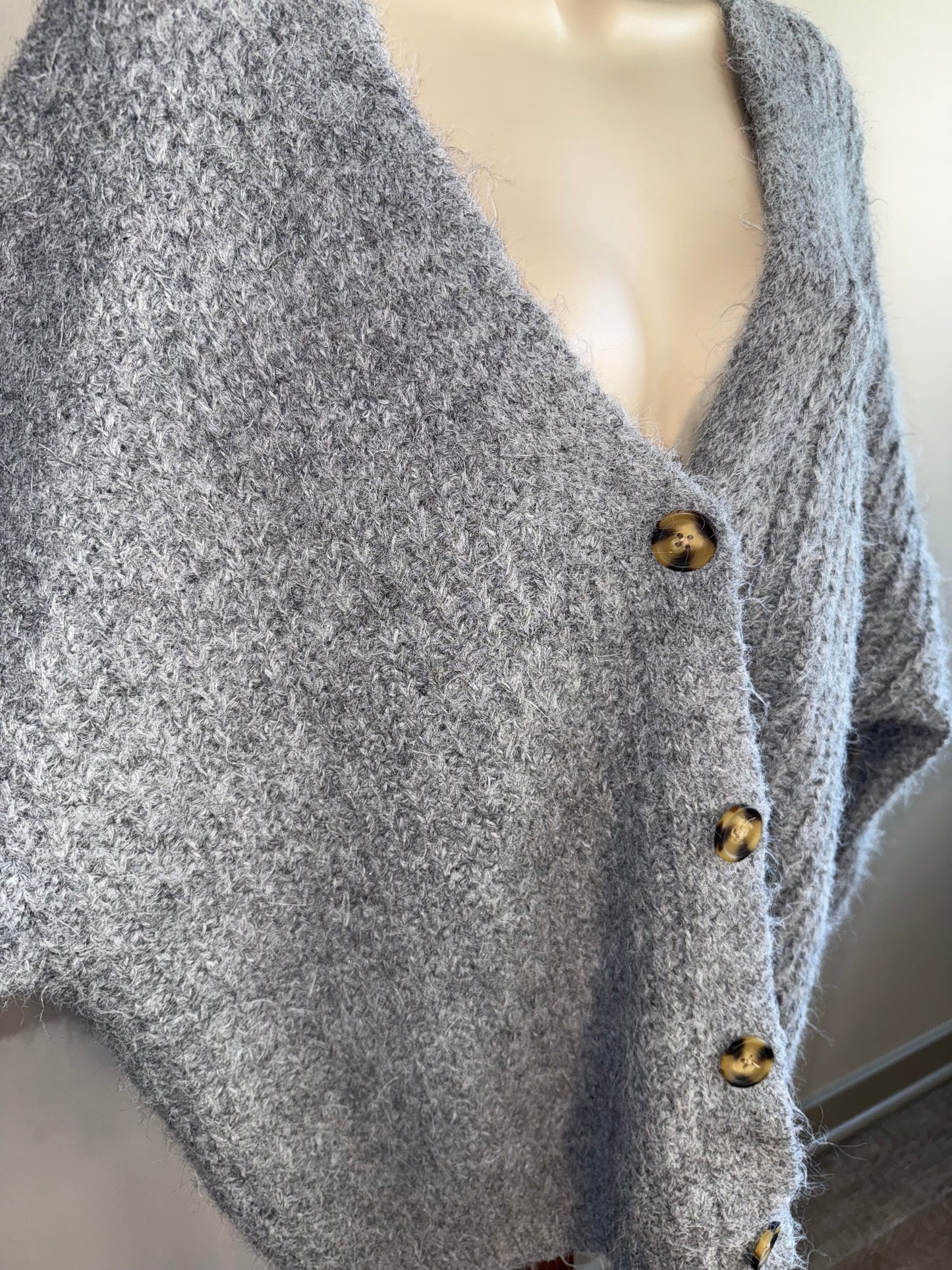 Arizona (Medium) Grey Knit Oversized Sweater Cardigan