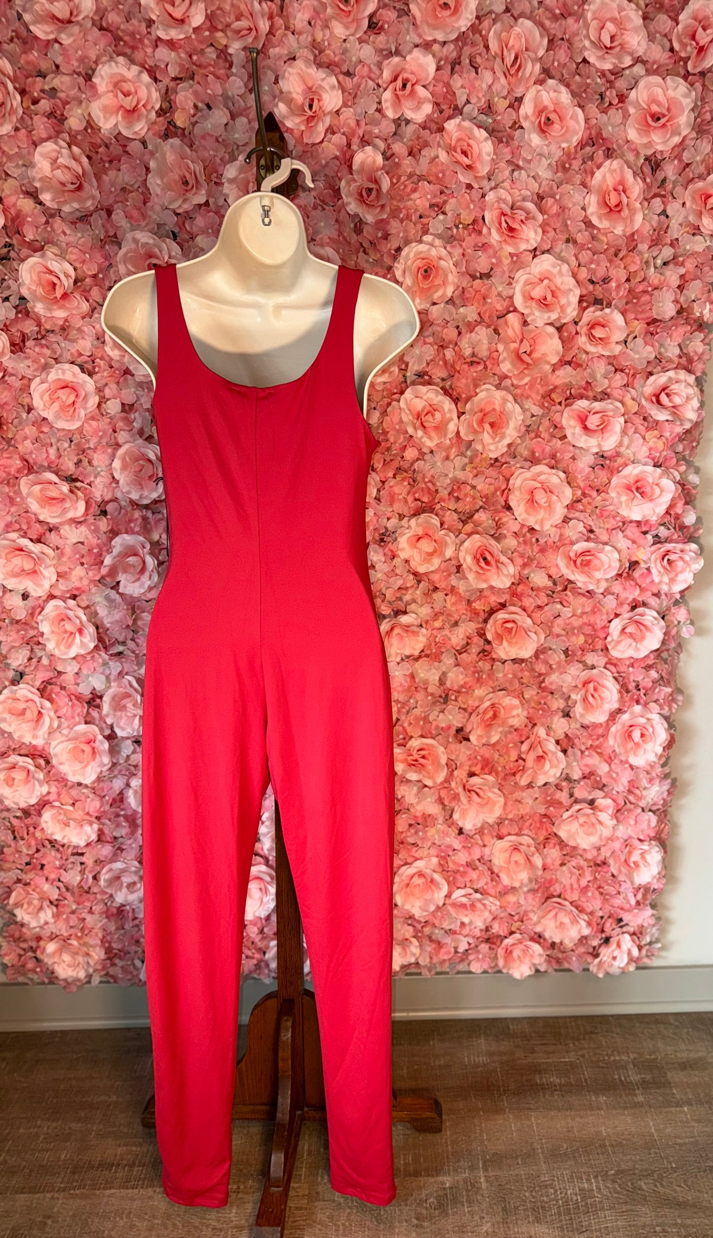 NWT Forever 21 (Large) Brand New Red Sculpt Tank Jumpsuit
