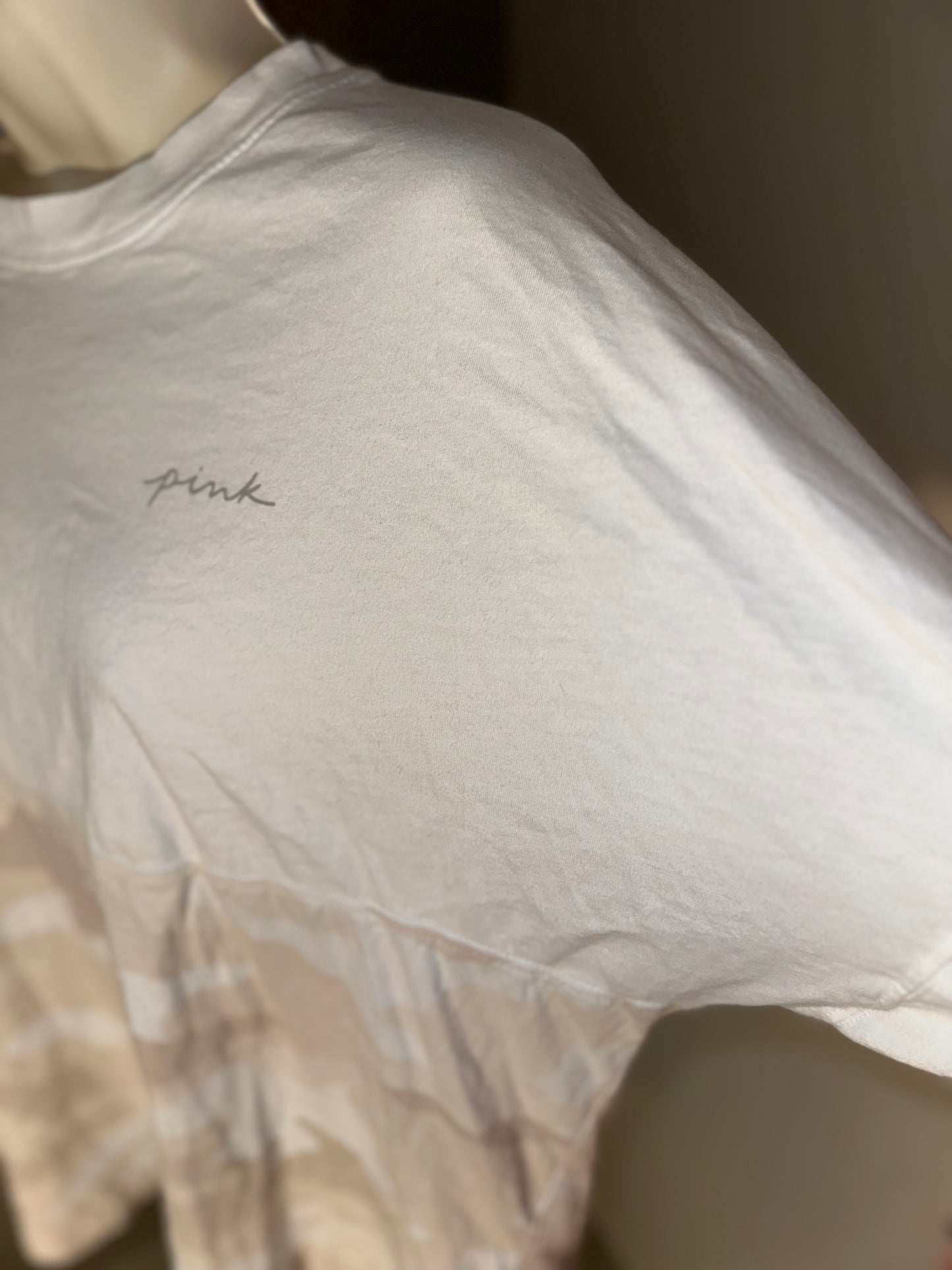 PINK Victoria's Secret (Medium) White Color-Block Camo Pattern Top