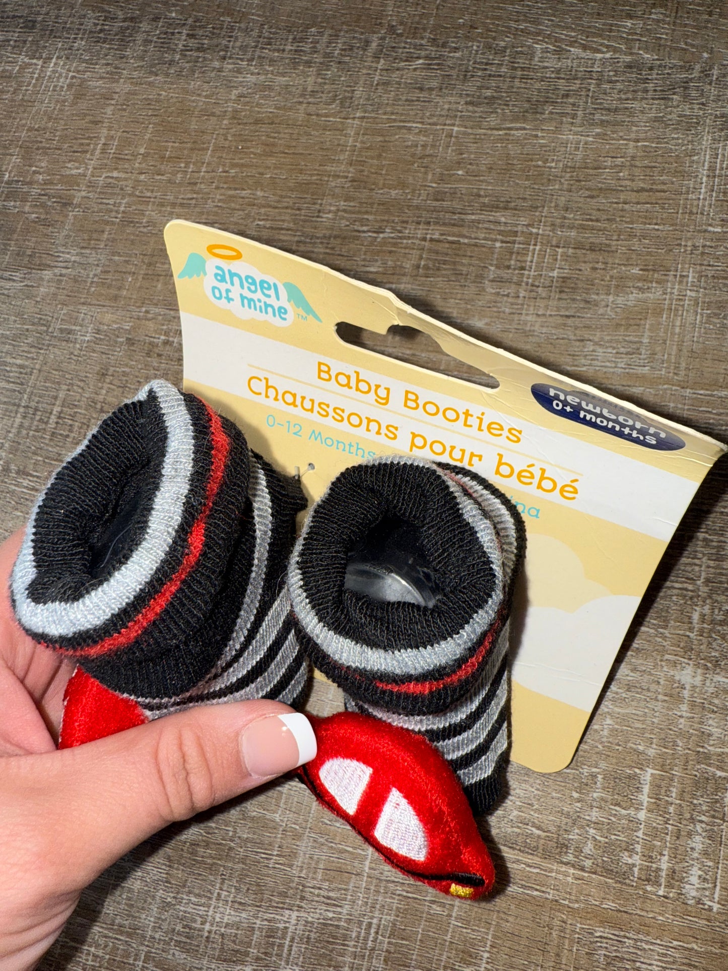 NWT Angel of Mine (Newborn) Brand New Striped Car Themed Baby Booties