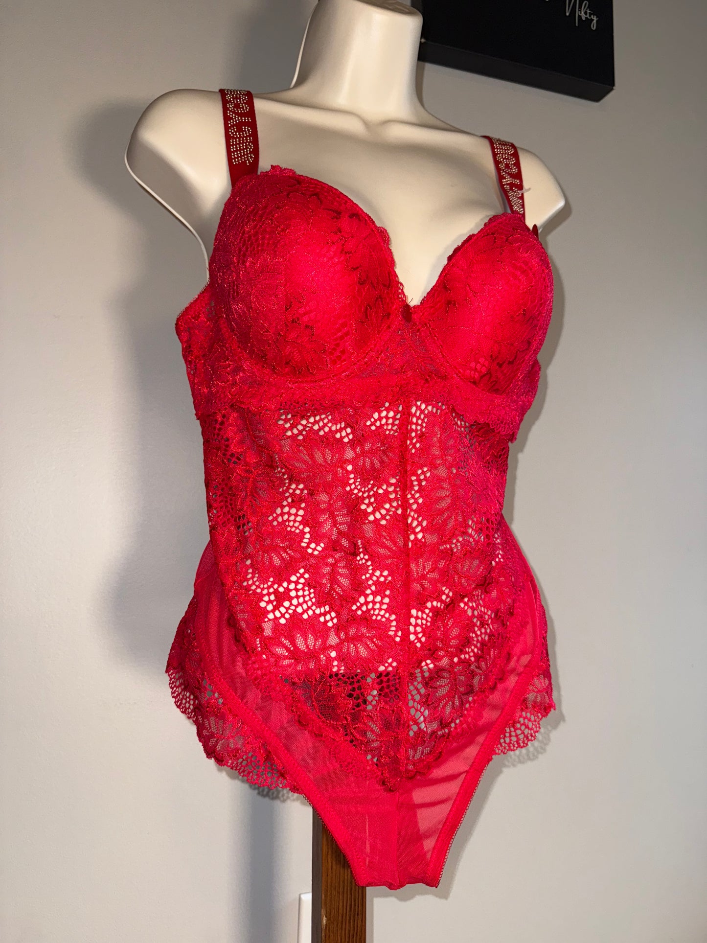 NWT Juicy Couture (Large) Brand New Red Lace Lingerie