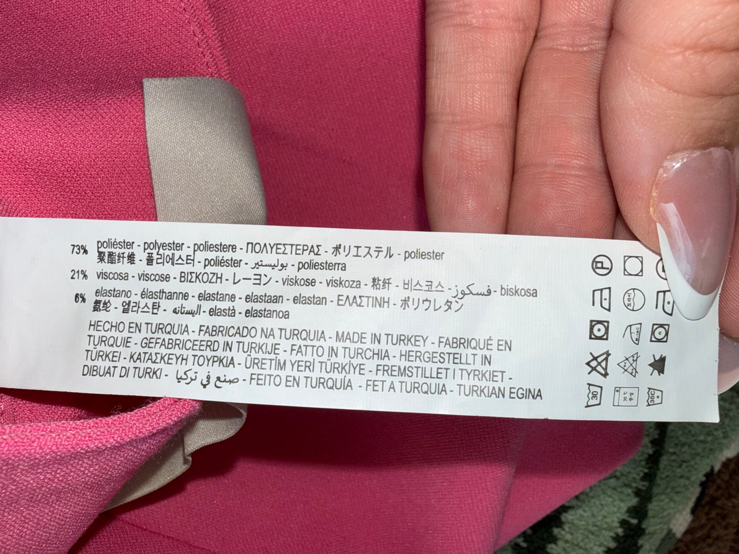 NWT Zara (6) Brand New Hot Pink High Rise Slim Fit Business Casual Pants