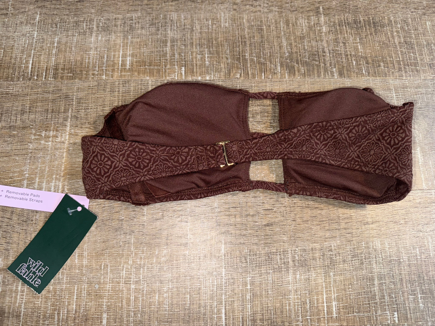 NWT Wild Fable (Small) Brand New Brown Lace Strapless Bikini Swim Top