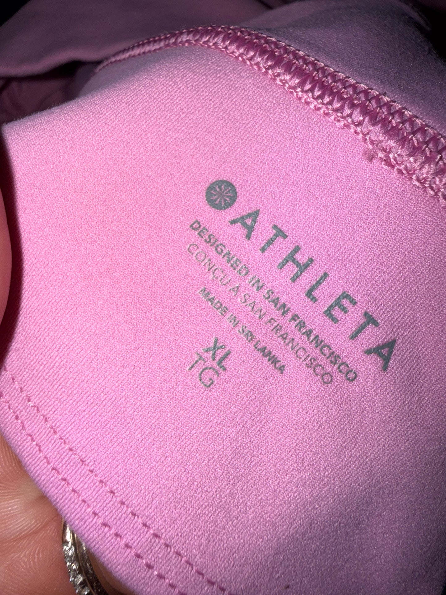 Athleta (XL) Pink Smooth Soft Padded V-Neck Bra