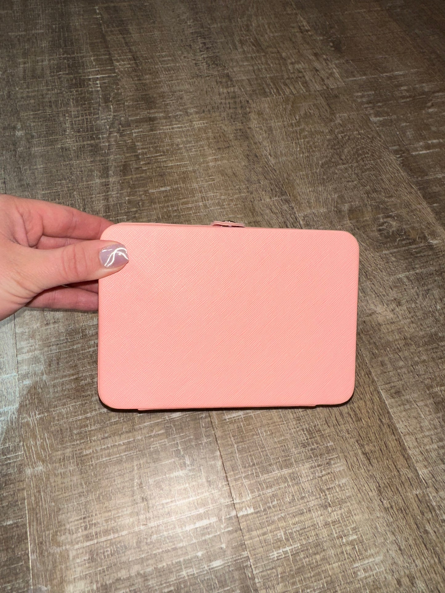 Small Travel Sized Pink Rectangular Jewelry Box