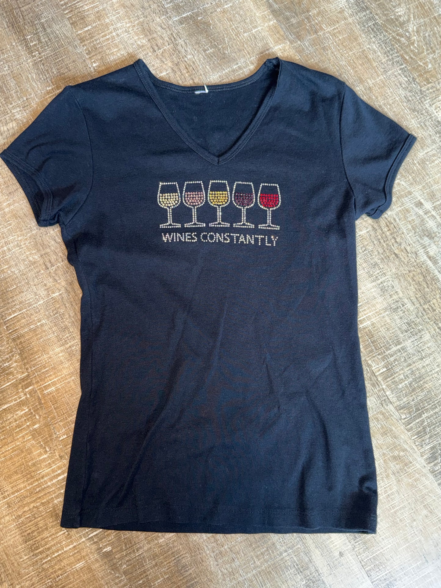 'Wines Constantly' Wine Black T-Shirt