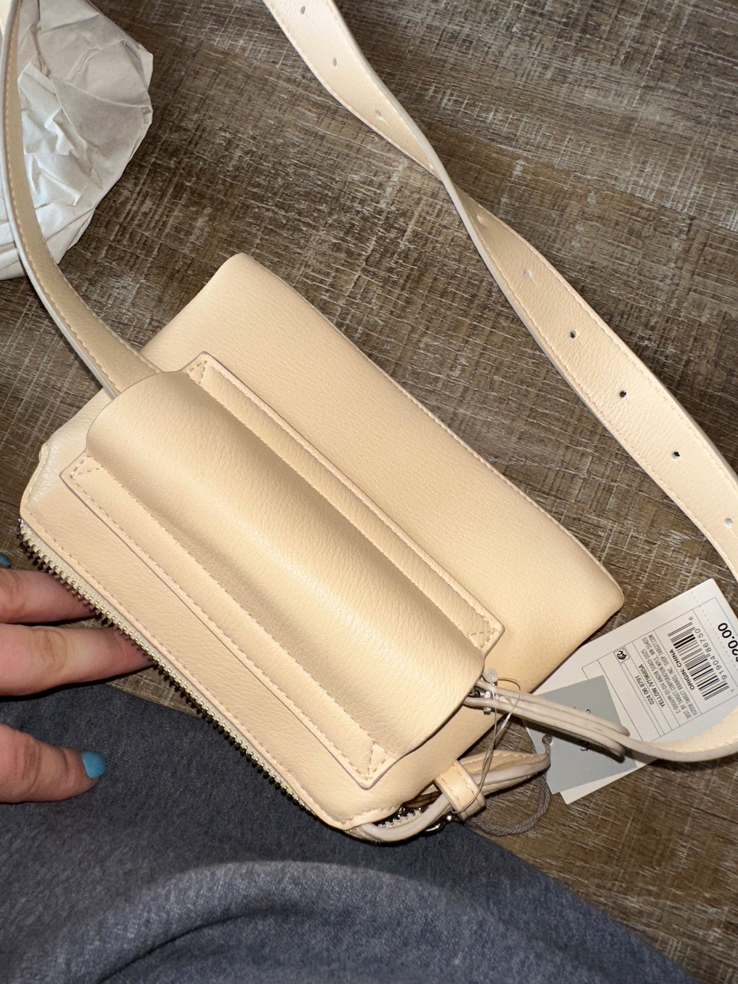 NWT a new day Brand New Creme Faux Leather Belt Bag