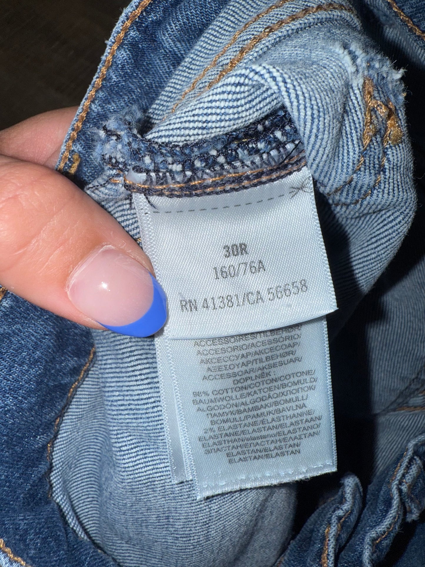 Polo Ralph Lauren (30R) Denim Bootcut Jeans with Frayed Bottom Hem