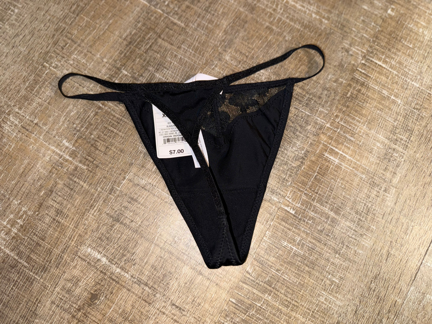 NWT Auden (XS) Brand New Black Lace Thong Style Undies