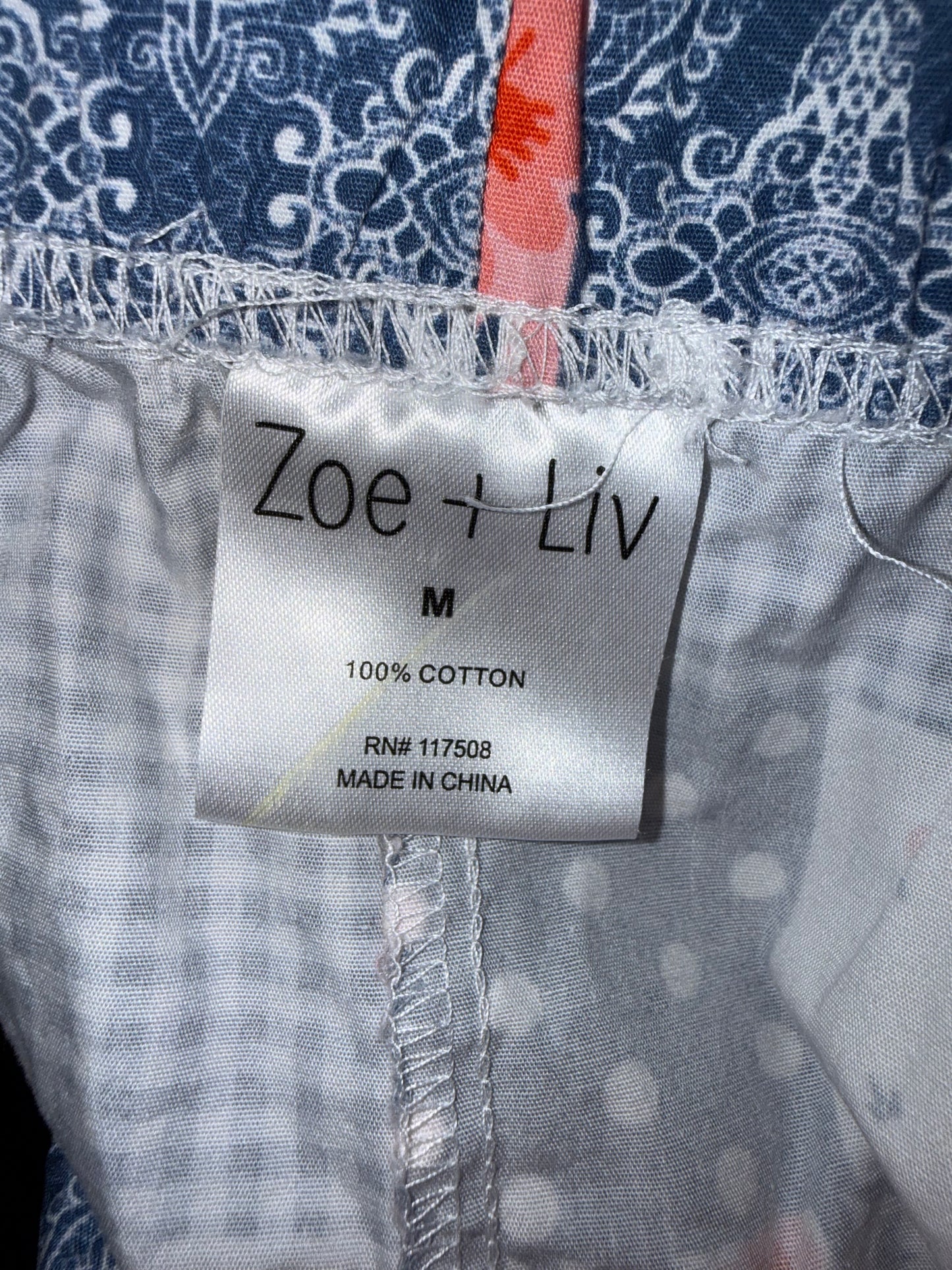 Zoe + Liv (Medium) Colorful Patchwork Pattern Cotton Lounge Shorts