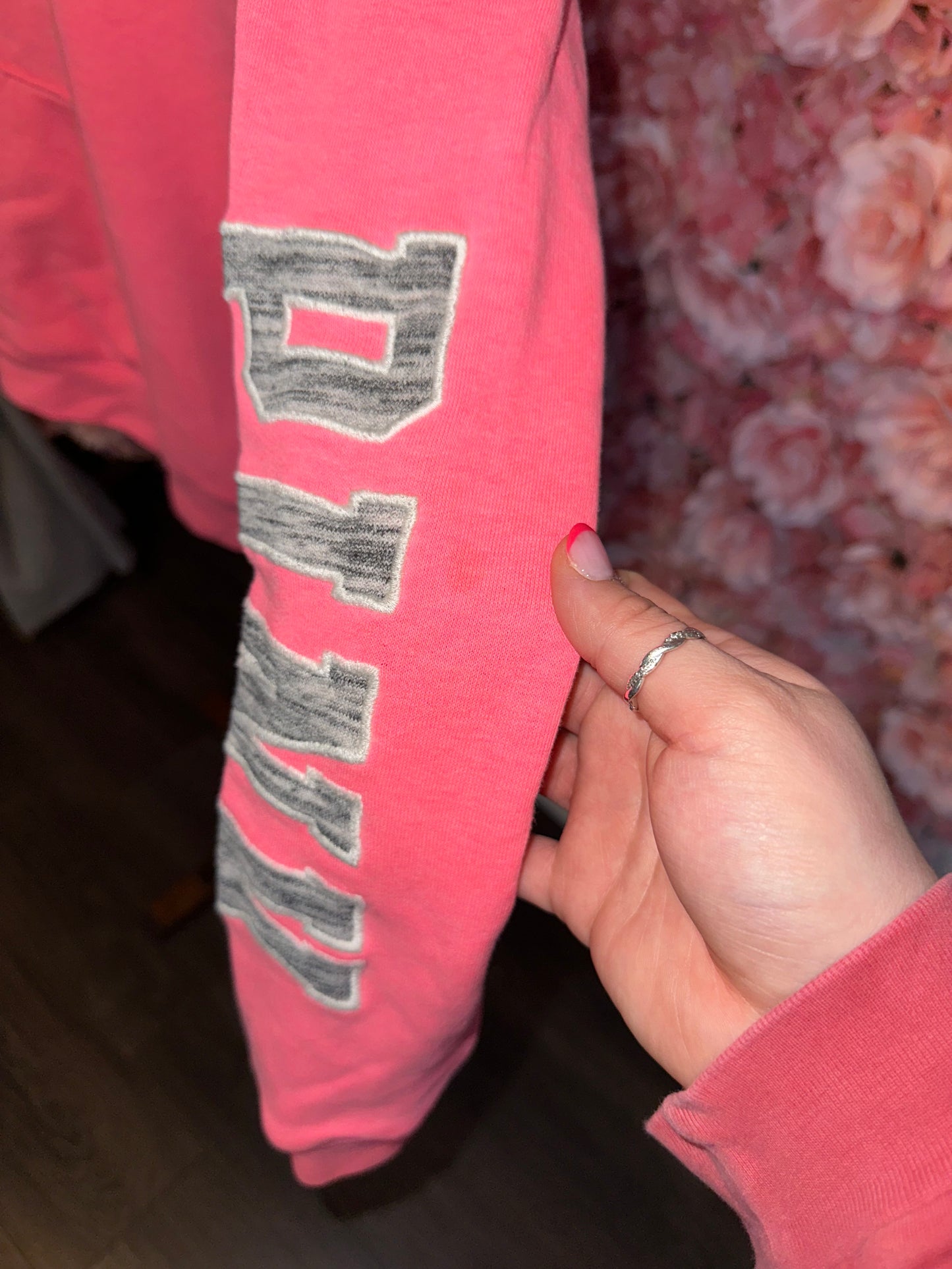 PINK Victoria's Secret (Small) Hot Pink Quarter Zip Up with 'PINK' Sleeves