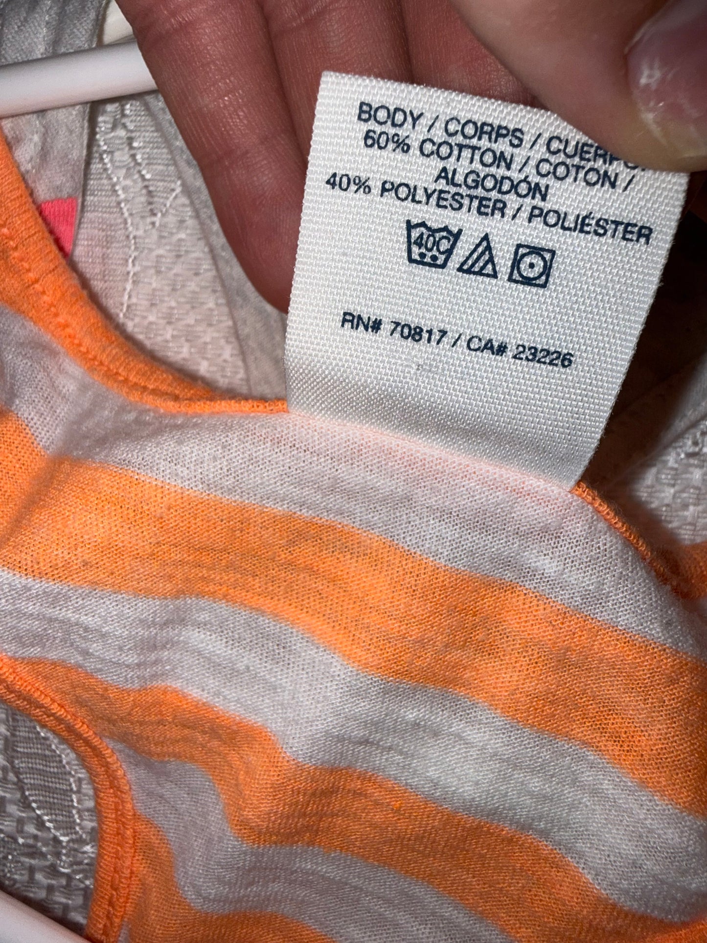 PINK Victoria's Secret (Small) Orange/Grey Striped Racerback Tank Top