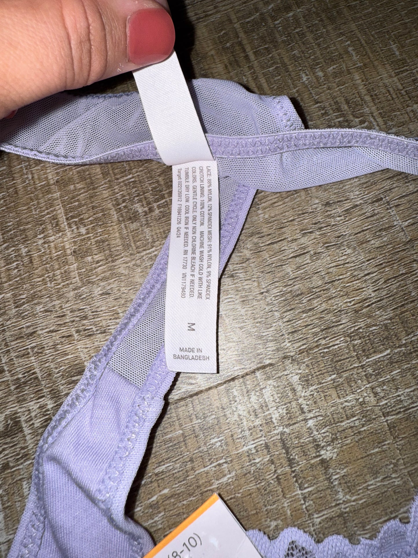 NWT Auden (Medium) Brand New Purple Lace Thong Style Undies